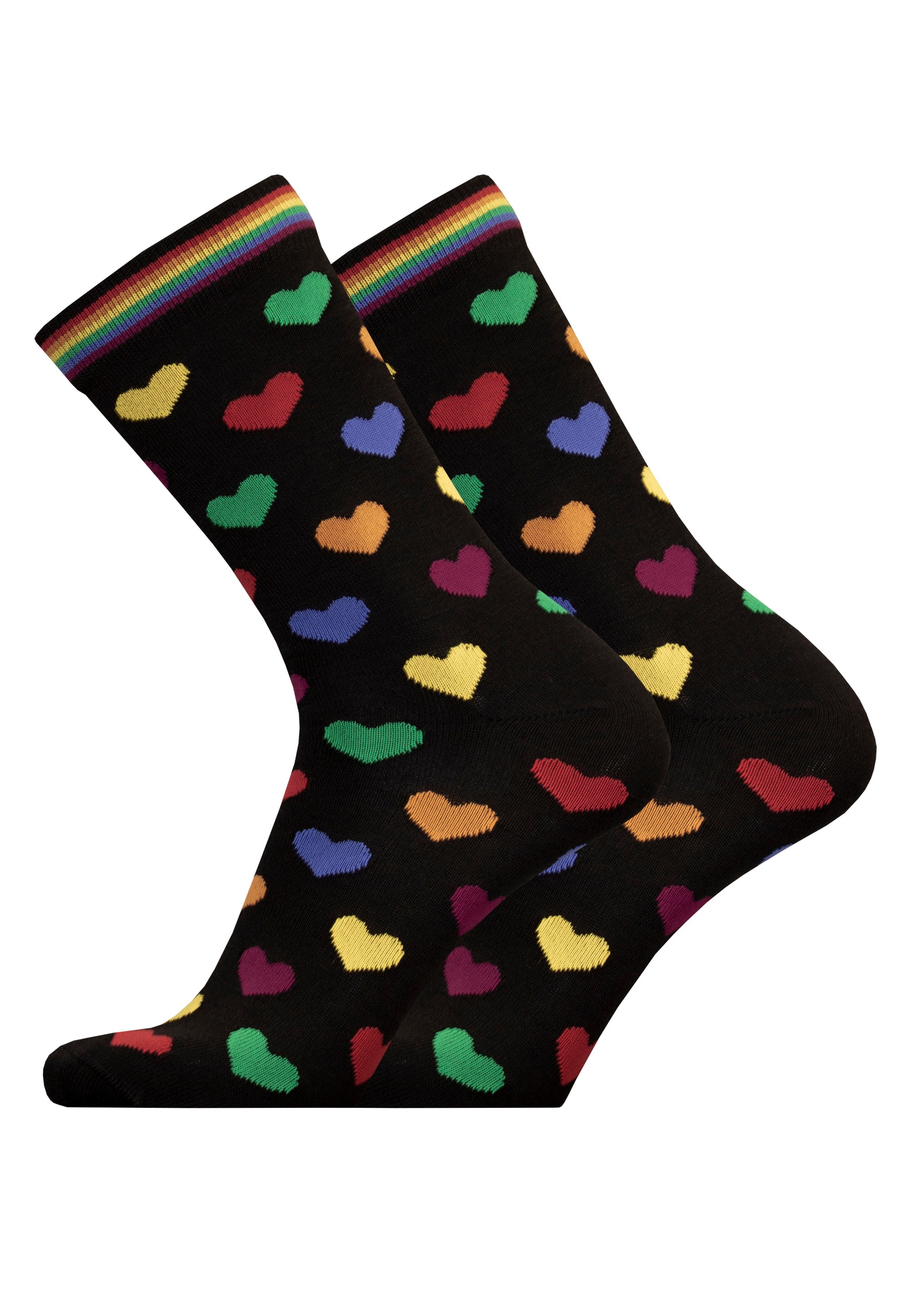 UphillSport Socken "RAINBOW HEARTS 2er Pack", (2 Paar), mit niedlichen Herz-Prints