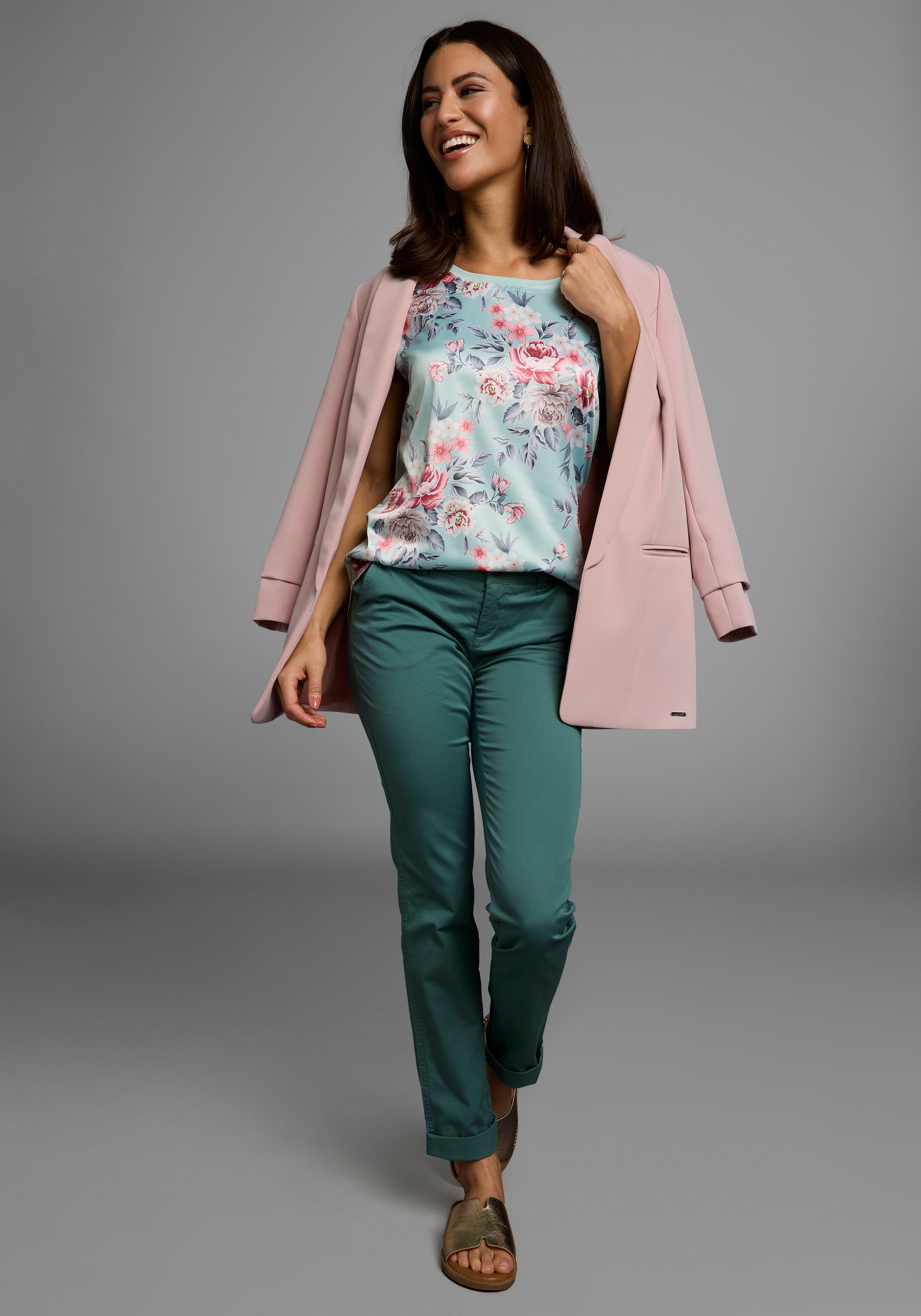 Laura Scott Shirtbluse, aus glänzendem Satin