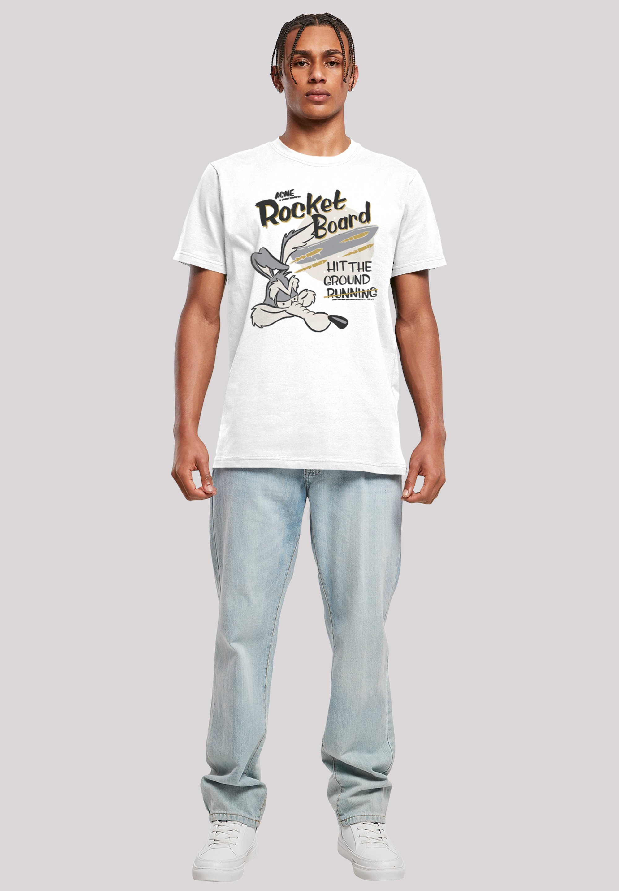 F4NT4STIC T-Shirt »Looney Tunes Wile E Rocket Board Cartoon«, Herren,Premium Merch,Regular-Fit,Basic,Bedruckt
