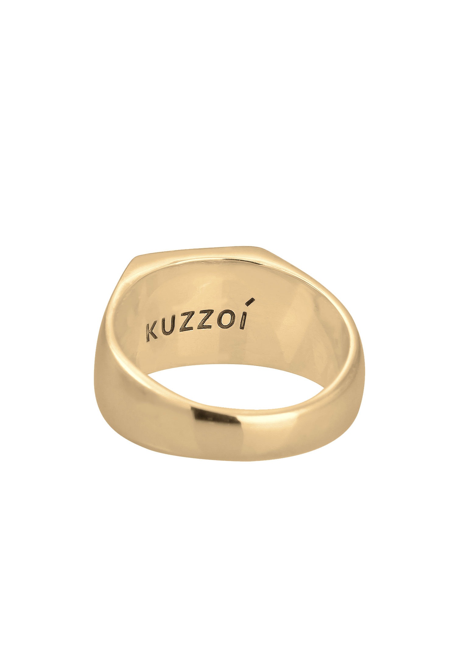 Siegelring KUZZOI "Herren Siegelring Emaille Logo Basic 925 Silber" Gr. 64, gold, Fingerringe, Herren, 64mm, Silber 925 (Sterlingsilber), 10mm, Siegelring 3