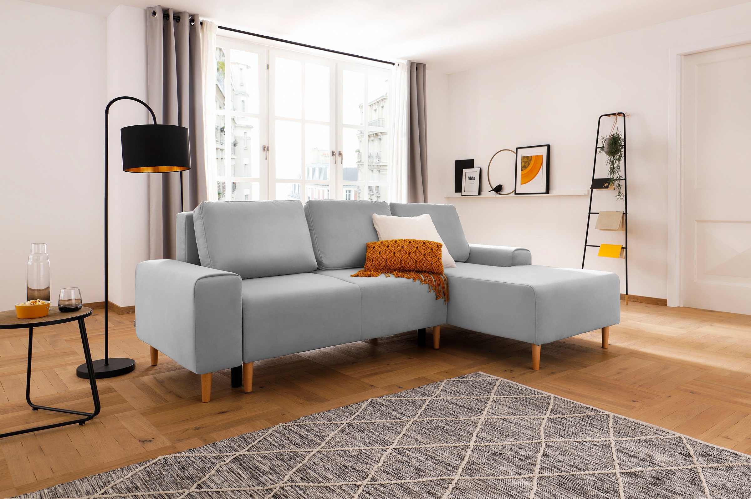 INOSIGN Ecksofa »Samu L-Form«, wahlweise mit Bettfunktion und Bettkasten