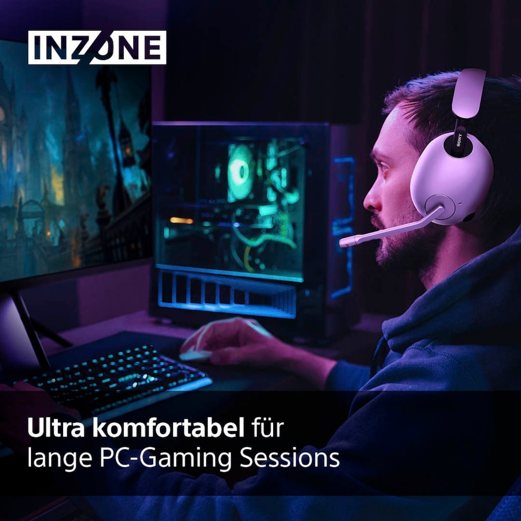 Sony Gaming-Headset »INZONE H9«, Bluetooth-Wireless, Active Noise Cancelling (ANC)-LED Ladestandsanzeige-Quick Attention Modus