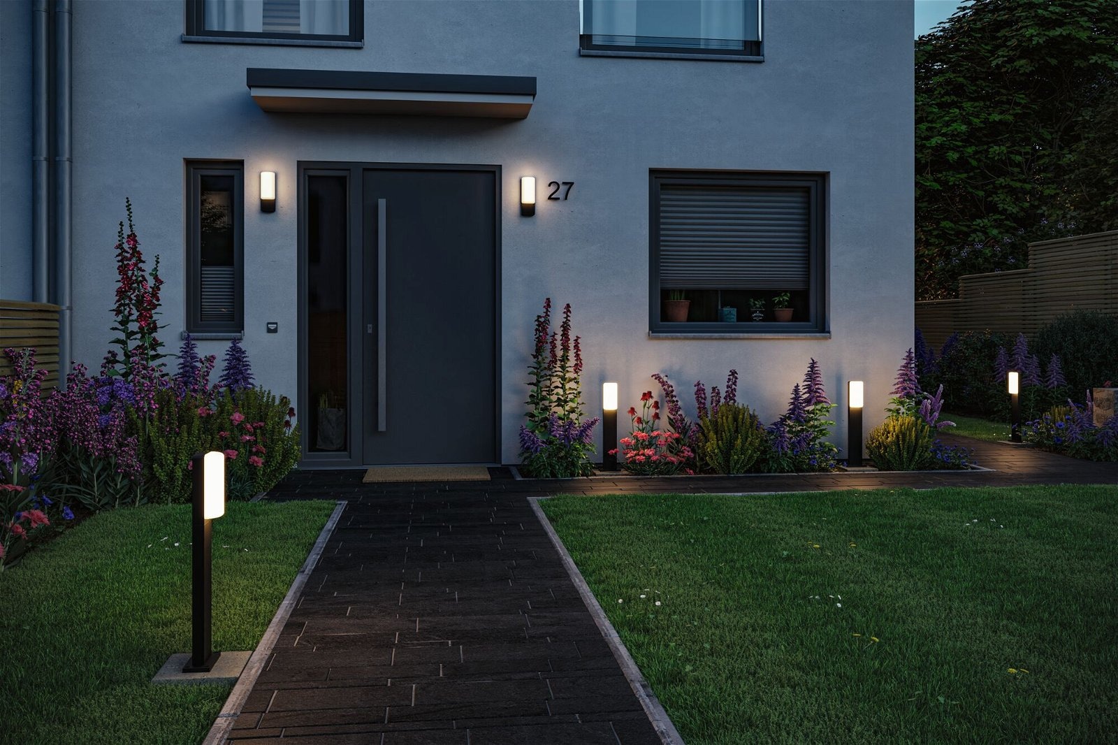 Paulmann LED Außen-Wandleuchte »Bonnie IP44 93x77mm 3000K 8,5W 560lm 230V Anthrazit Aluminium«, 1 flammig, Bewegungsmelder