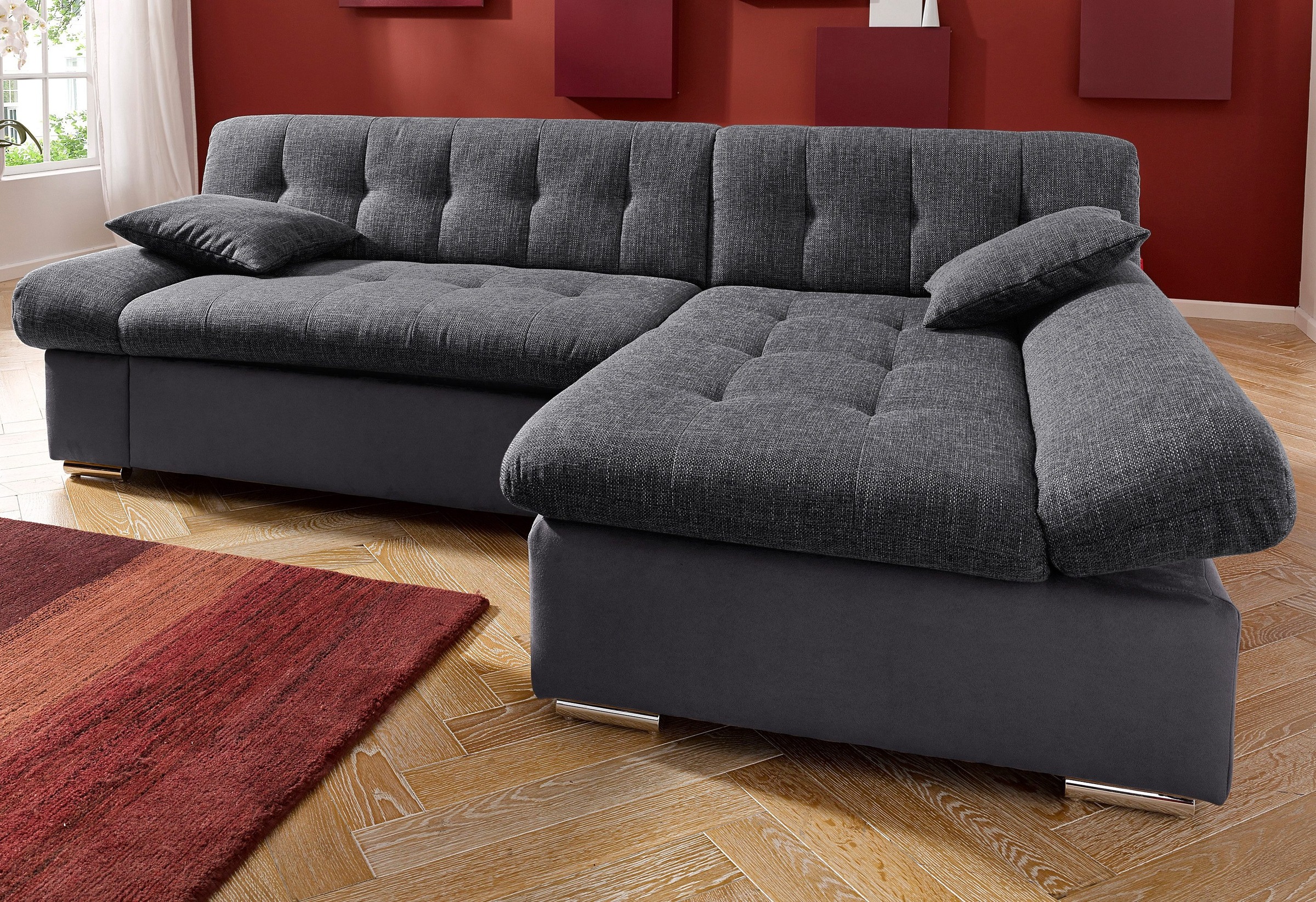 TRENDMANUFAKTUR Ecksofa "Reggae, modern und bequem, aktueller Materialmix, günstig online kaufen