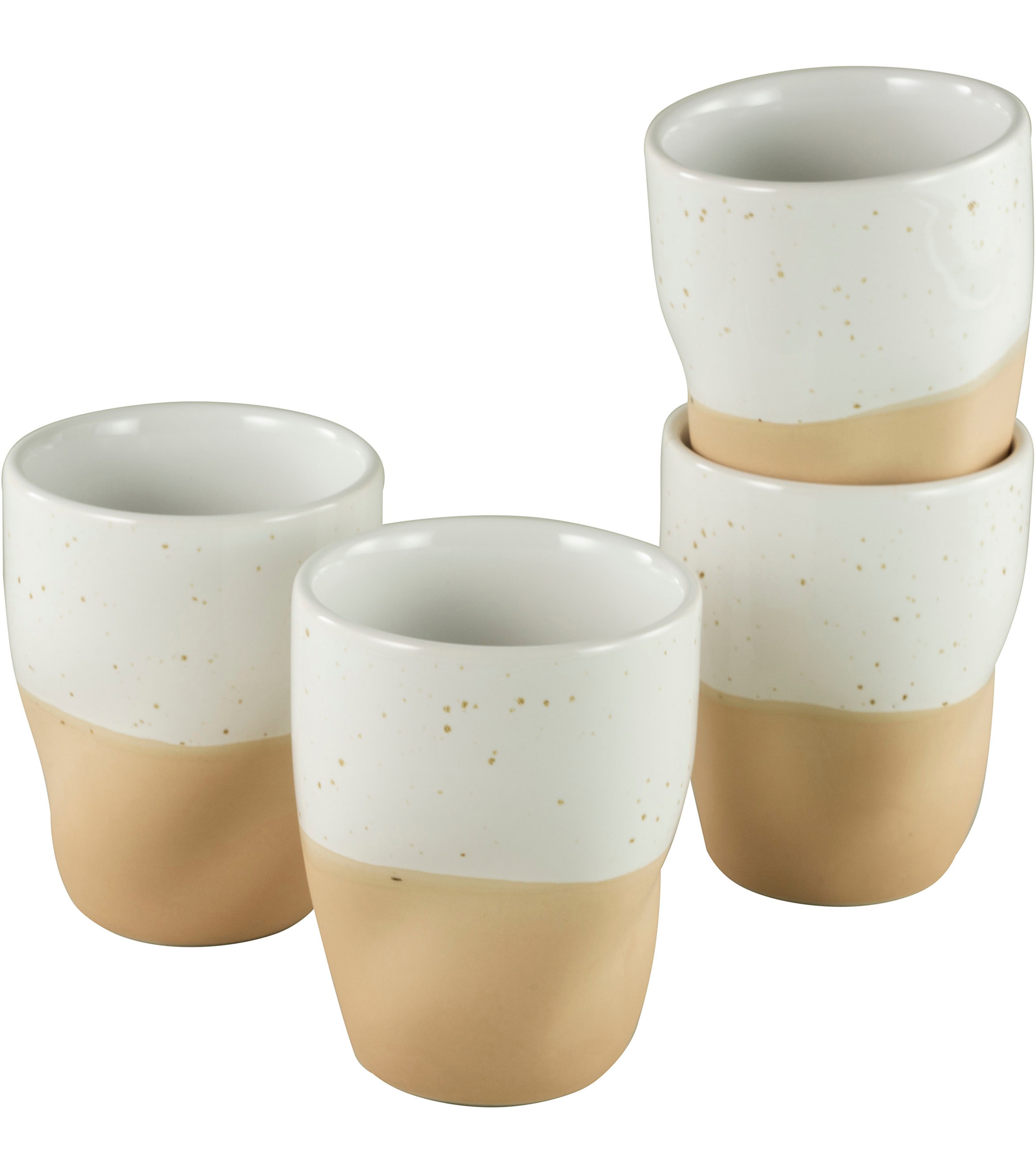 my home Becher »Kaffeebecher, modernes Geschirr-Set Bruddesta, 4er Set«, (Set, 4 tlg.), hohe Haltbarkeit, spülmaschinengeeignet & mikrowellengeeignet, 300 ml