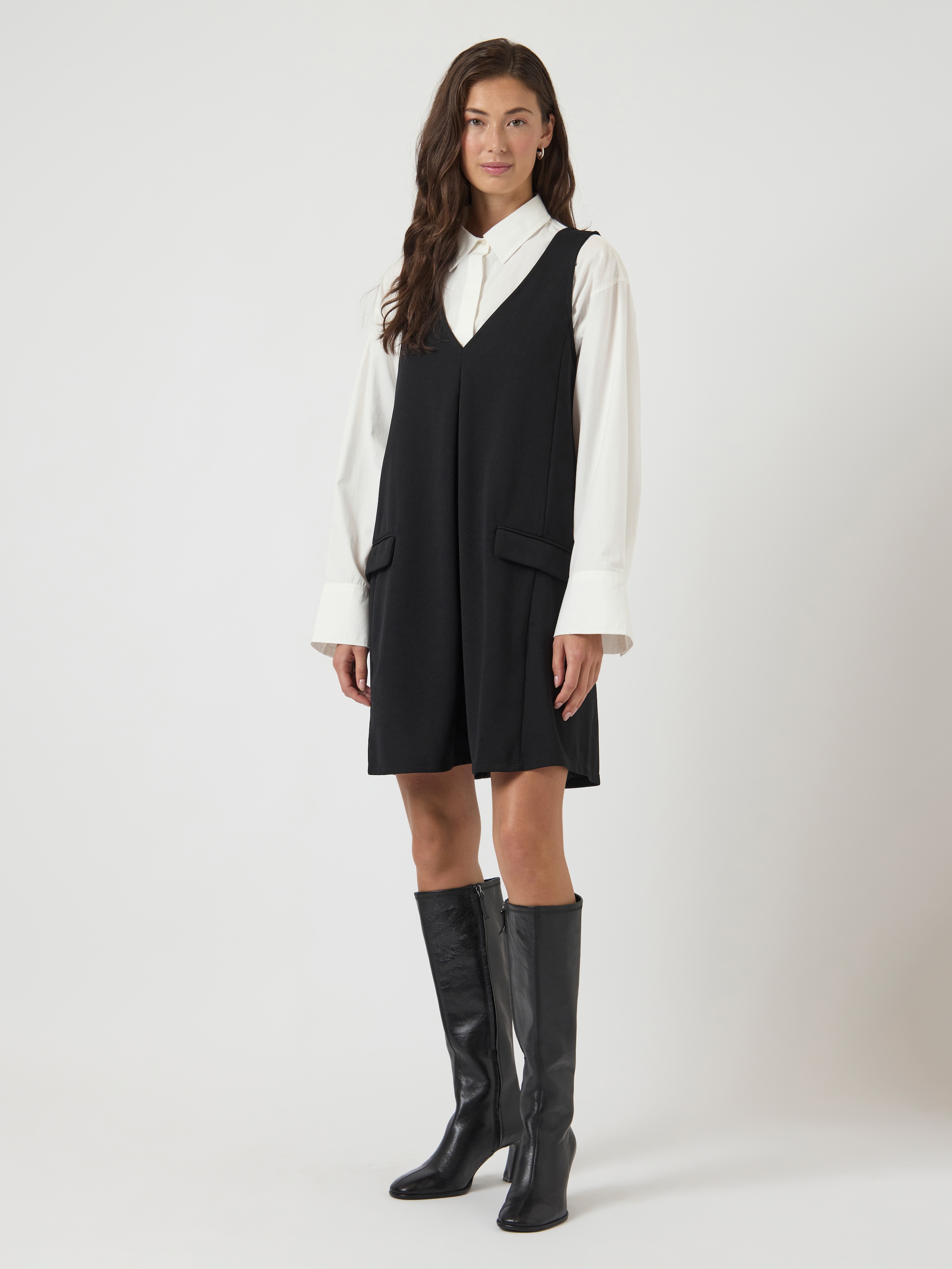 Y.A.S Minikleid »YASMALEA SL WIDE DRESS S. NOOS« Pattentaschen Kunstfaser mit Stretch, loose fit