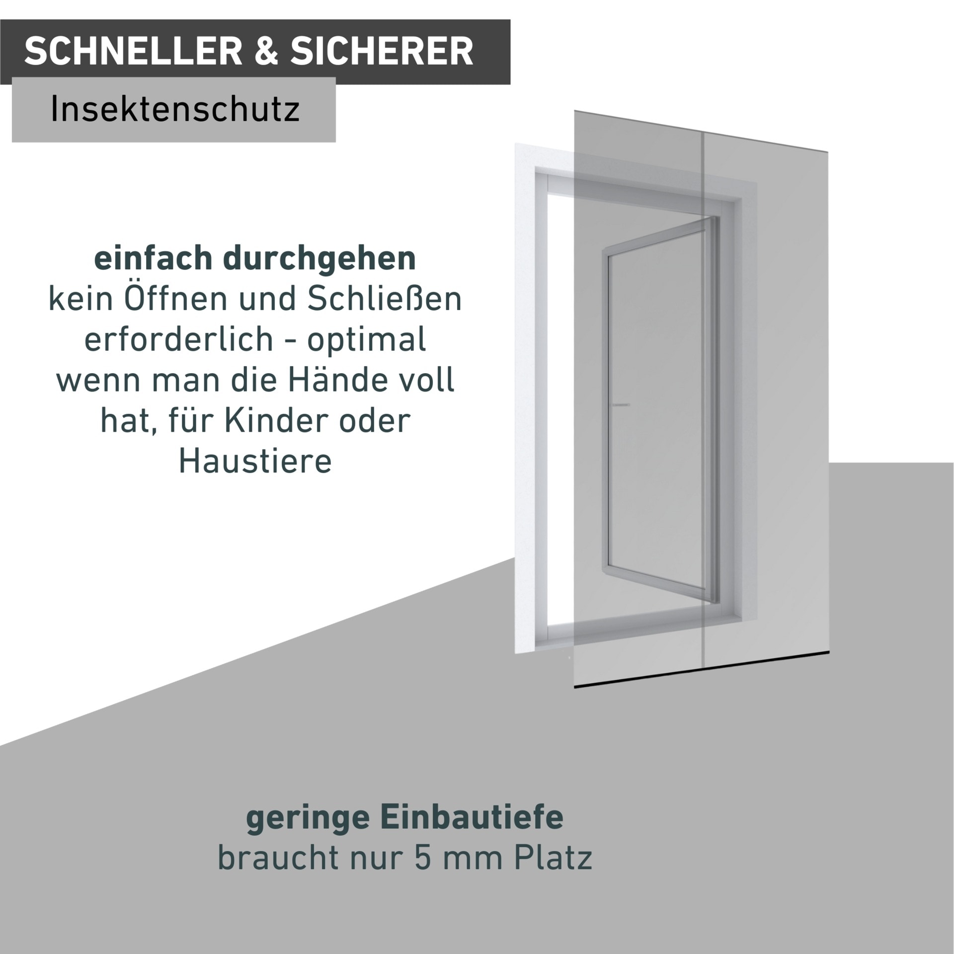 Windhager Insektenschutz-Vorhang »Basic aus UV-beständigem Polyestergewebe, Fliegengitter Tür Vorhang« Lamellenvorhang für Türen, 100 x 210 cm, anthrazit, ohne bohren
