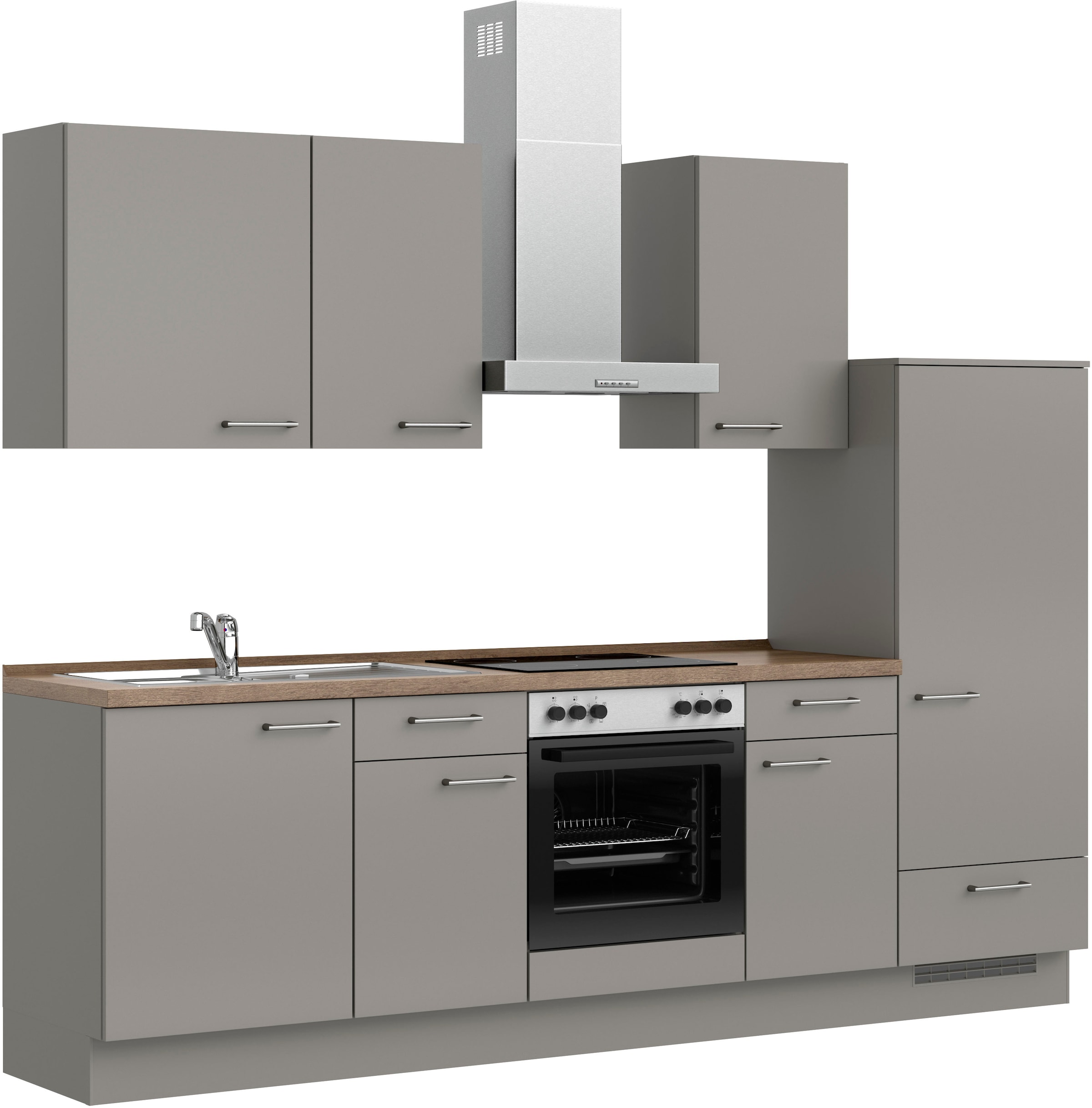 nobilia® Küchenzeile »"Laser I"«, vormontiert, Ausrichtung wählbar, Breite 270 cm, wahlw. mit E-Geräten