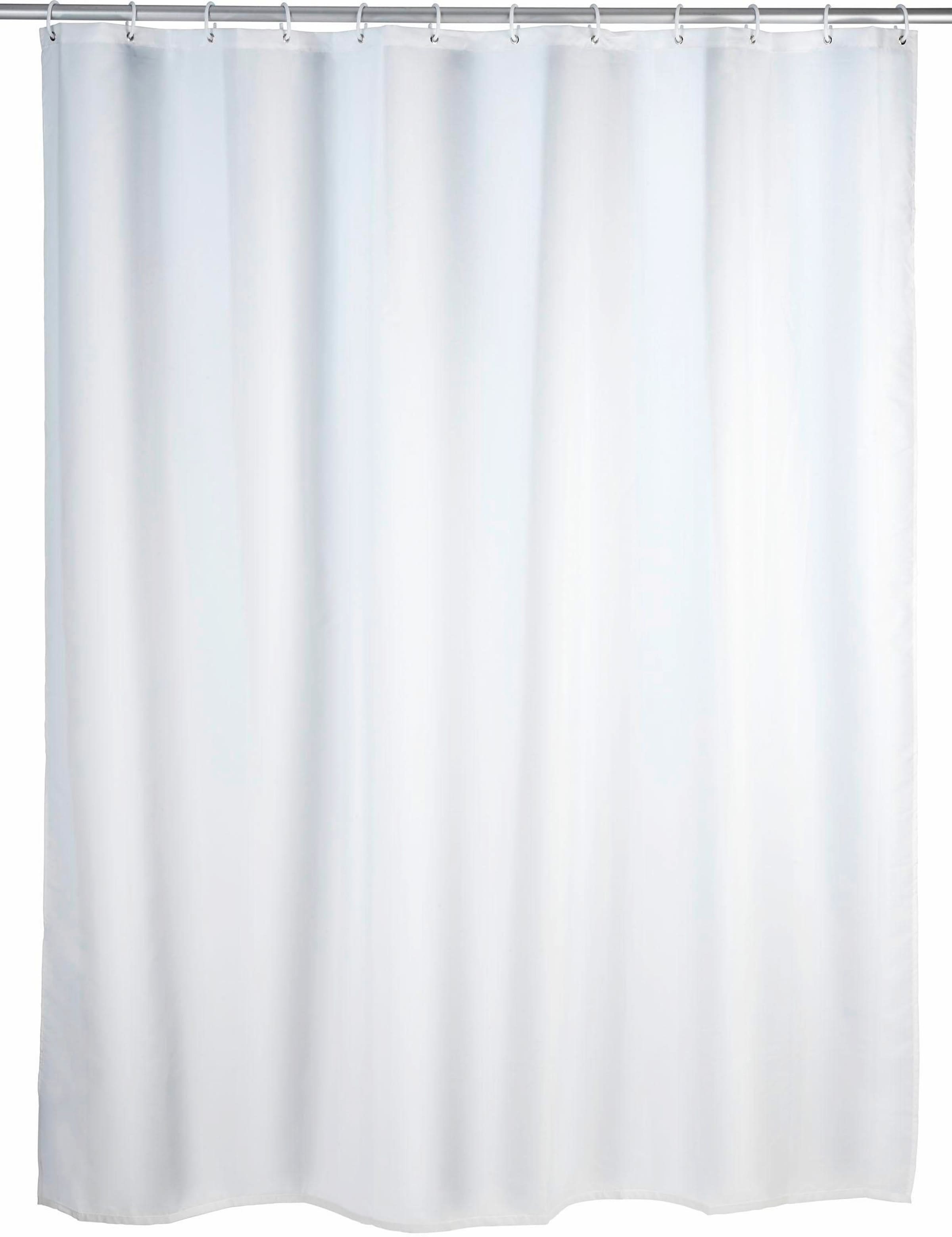 WENKO Duschvorhang "Uni White", Höhe 200 cm, Polyester, waschbar