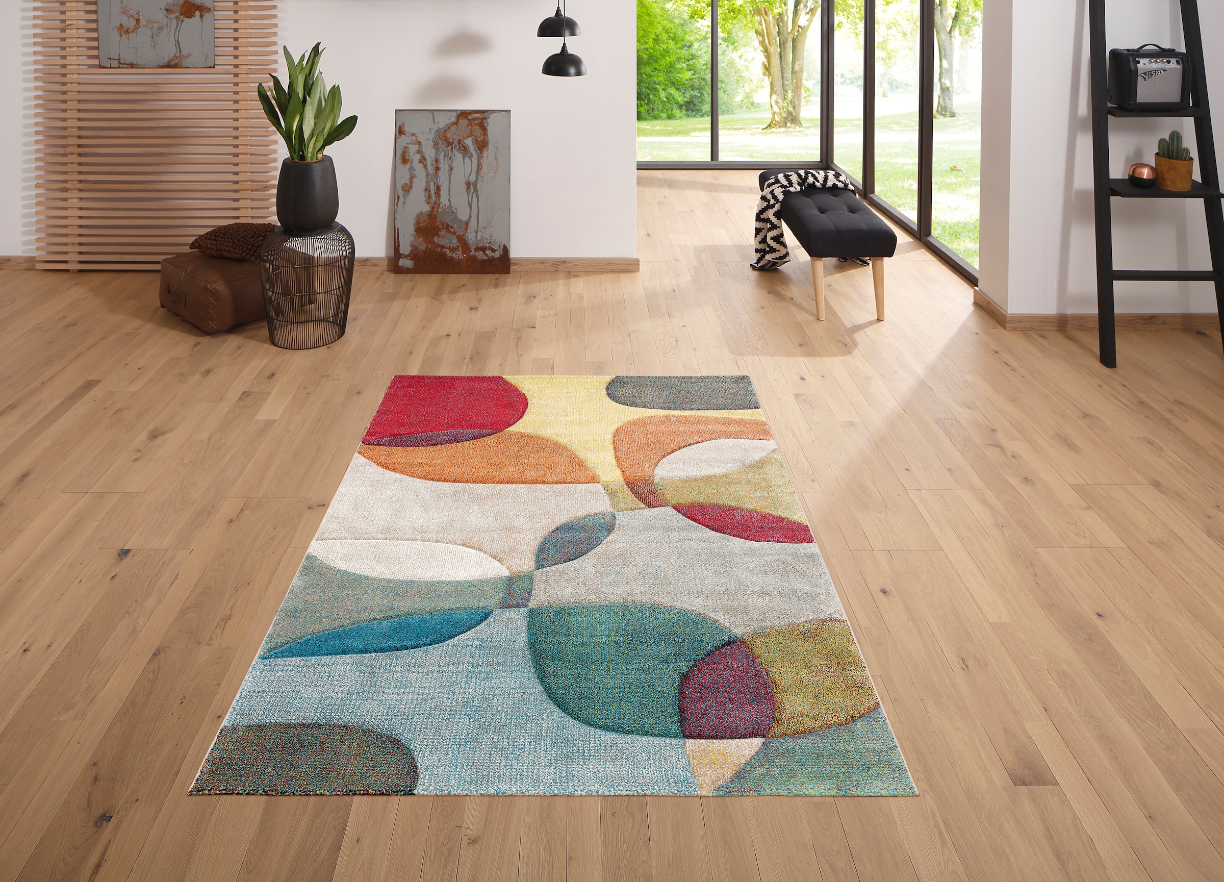 my home Teppich »Liva«, rechteckig, Hoch-Tief-Effekt, bunt kaufen | BAUR
