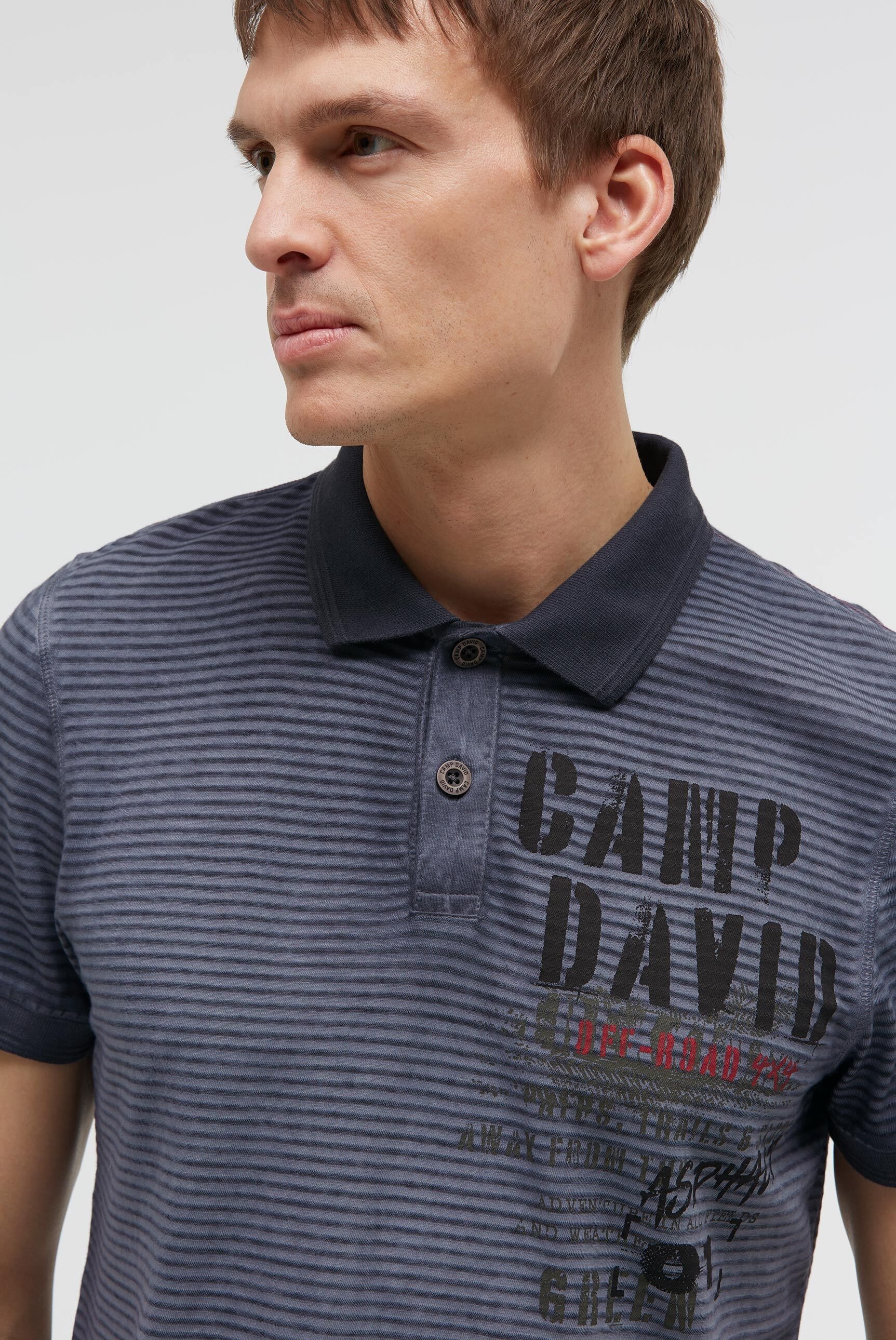 CAMP DAVID Poloshirt mit Seitenschlitze