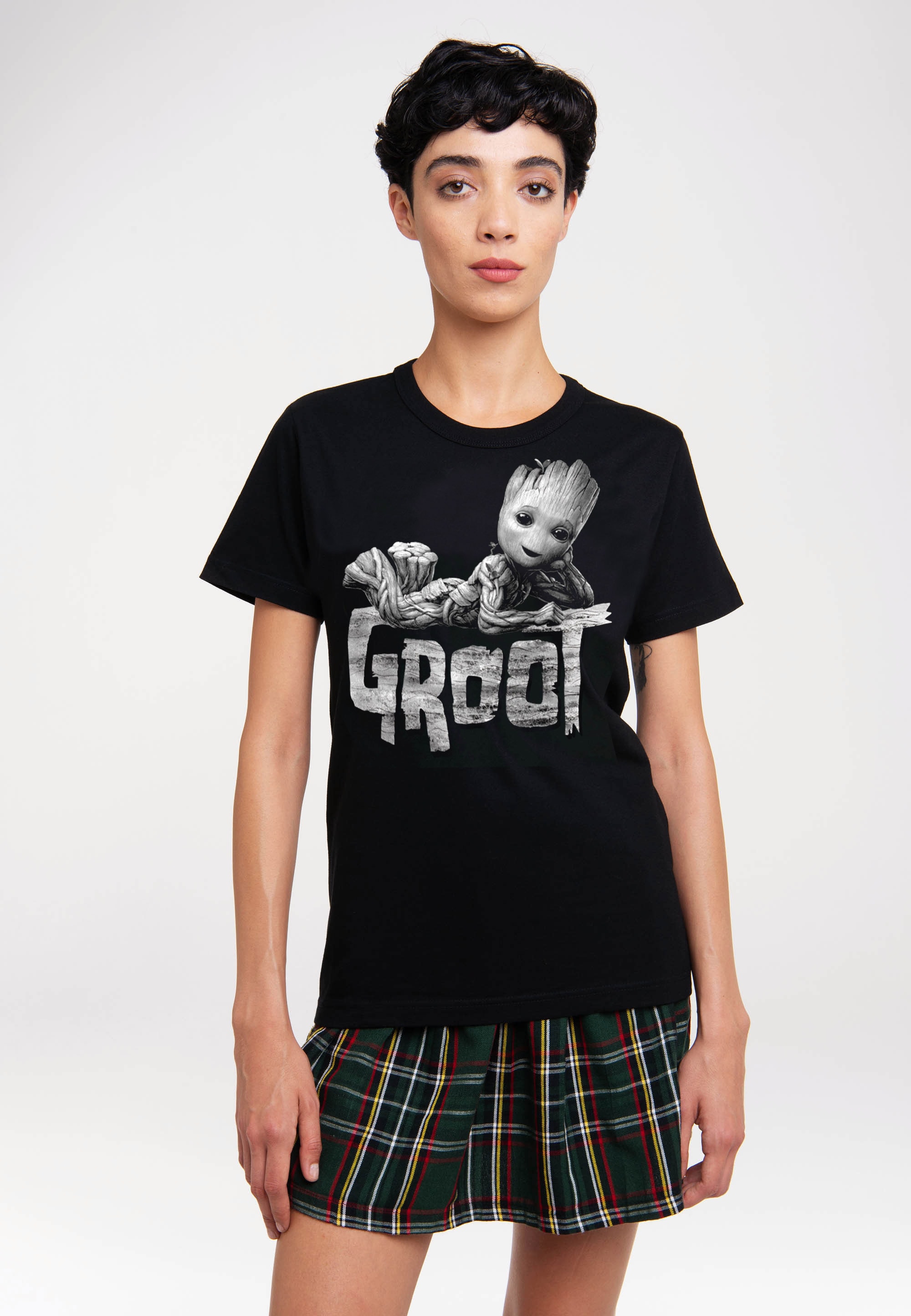 Print Groot T-Shirt | BAUR witzigem Groot«, mit LOGOSHIRT »Marvel - kaufen