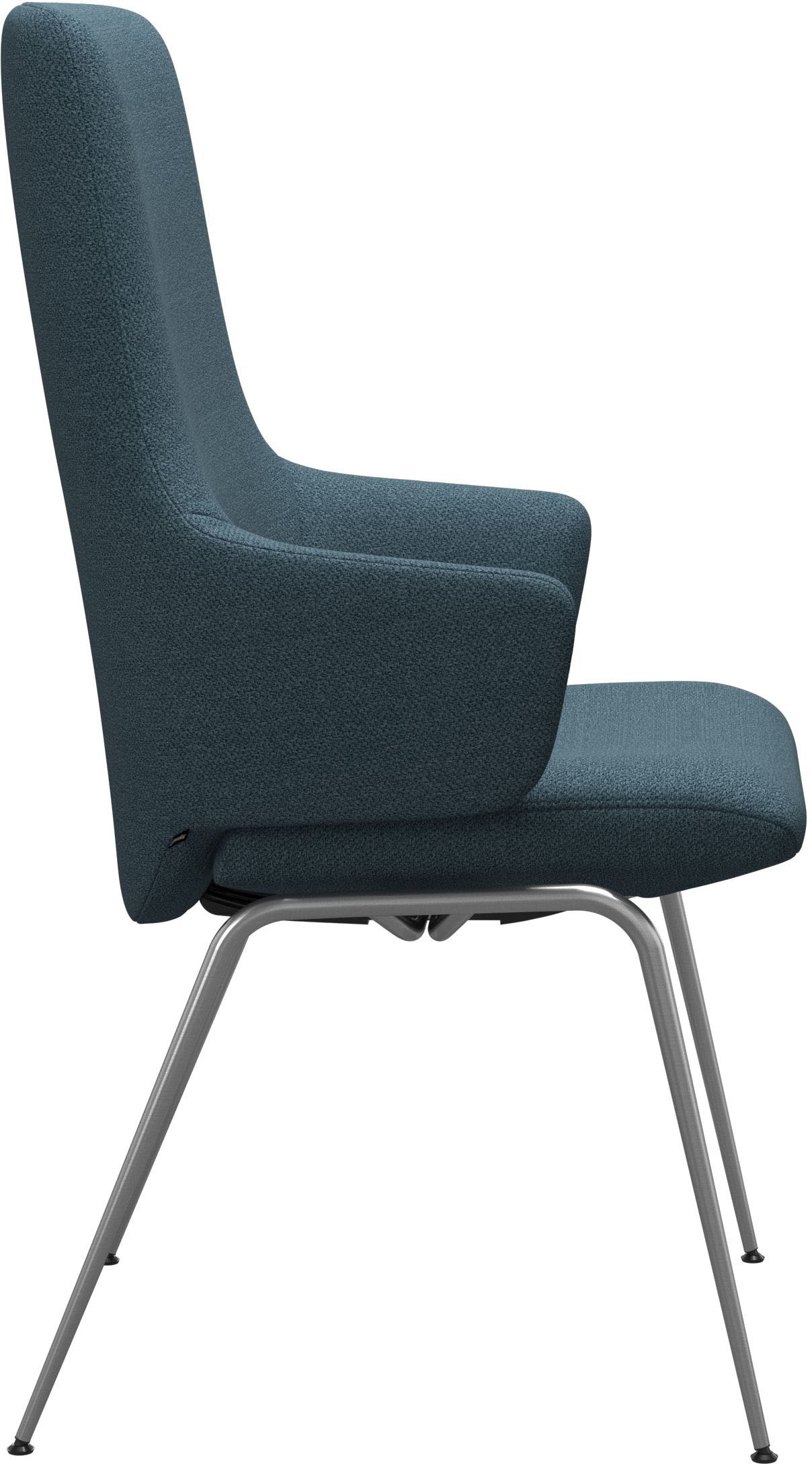 Stressless® Polsterstuhl »Laurel«, ROHLEDER Stoff Q2 FARON, High Back mit Armlehne, Größe L, mit Beinen aus Stahl in Chrom