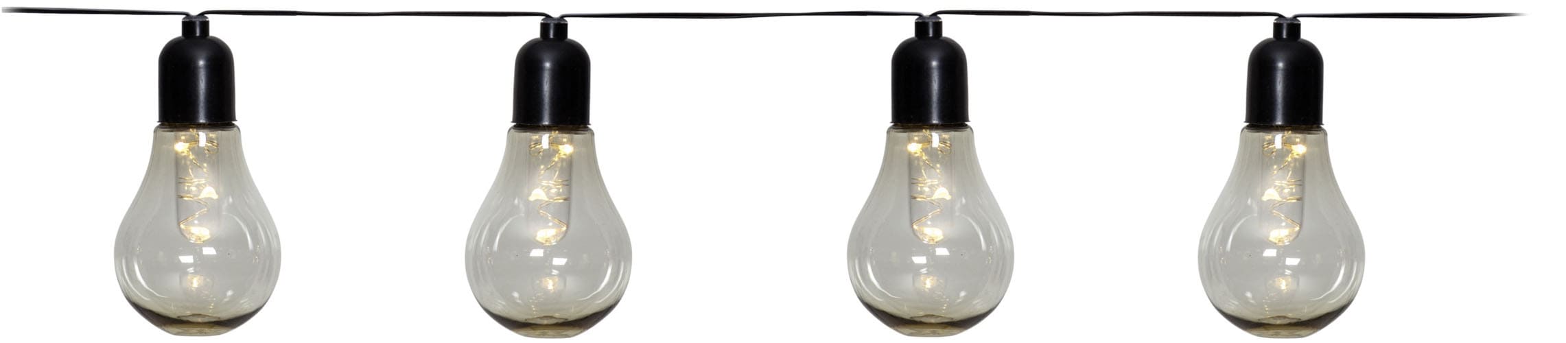 EGLO Lichterkette »LED Lichterkette Libisa, Balkon Deko, Glühbirnen, IP44 Outdoor,« 10 Stk.-flammig aus Kunststoff, 10 Leuchtmittel, 4,05m Kabel