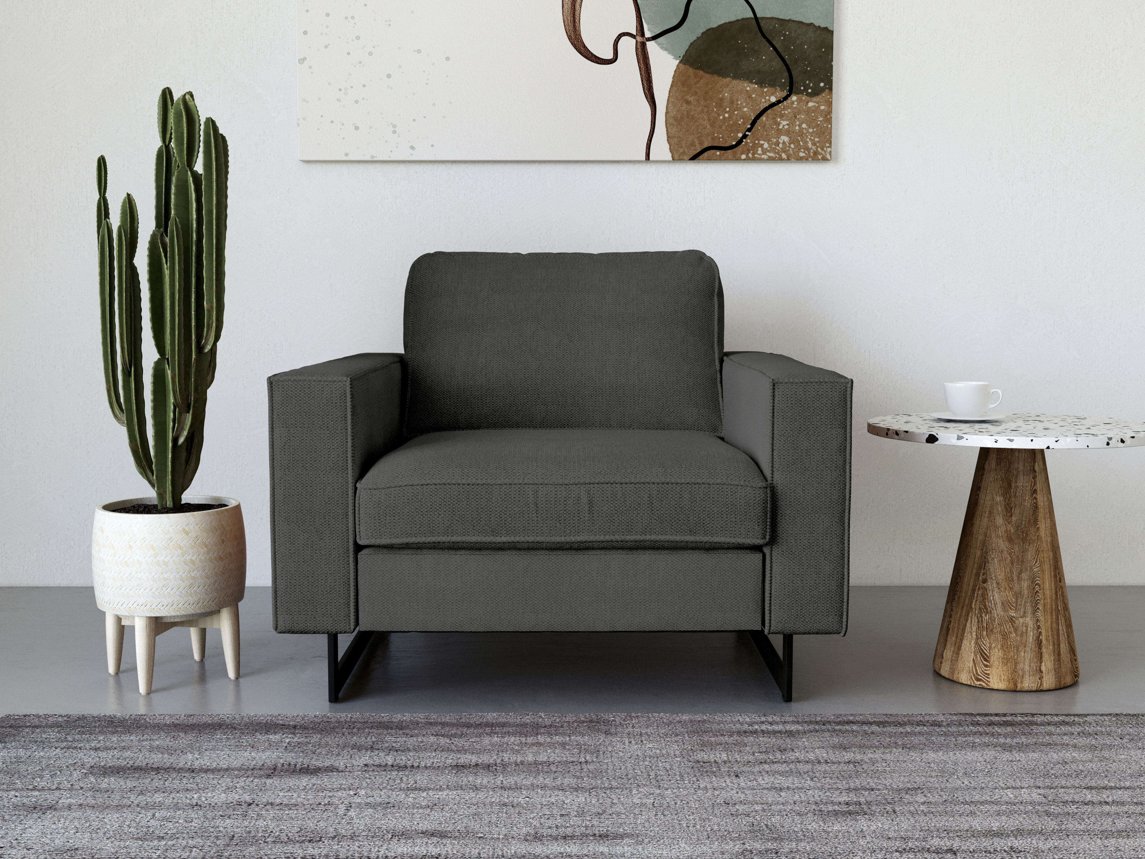 OTTO home Loveseat "Pinto 105 cm, Cord, Chenille, Lederoptik" mit Keder, Metallfüßen und auch in Cord Bezug erhältlich