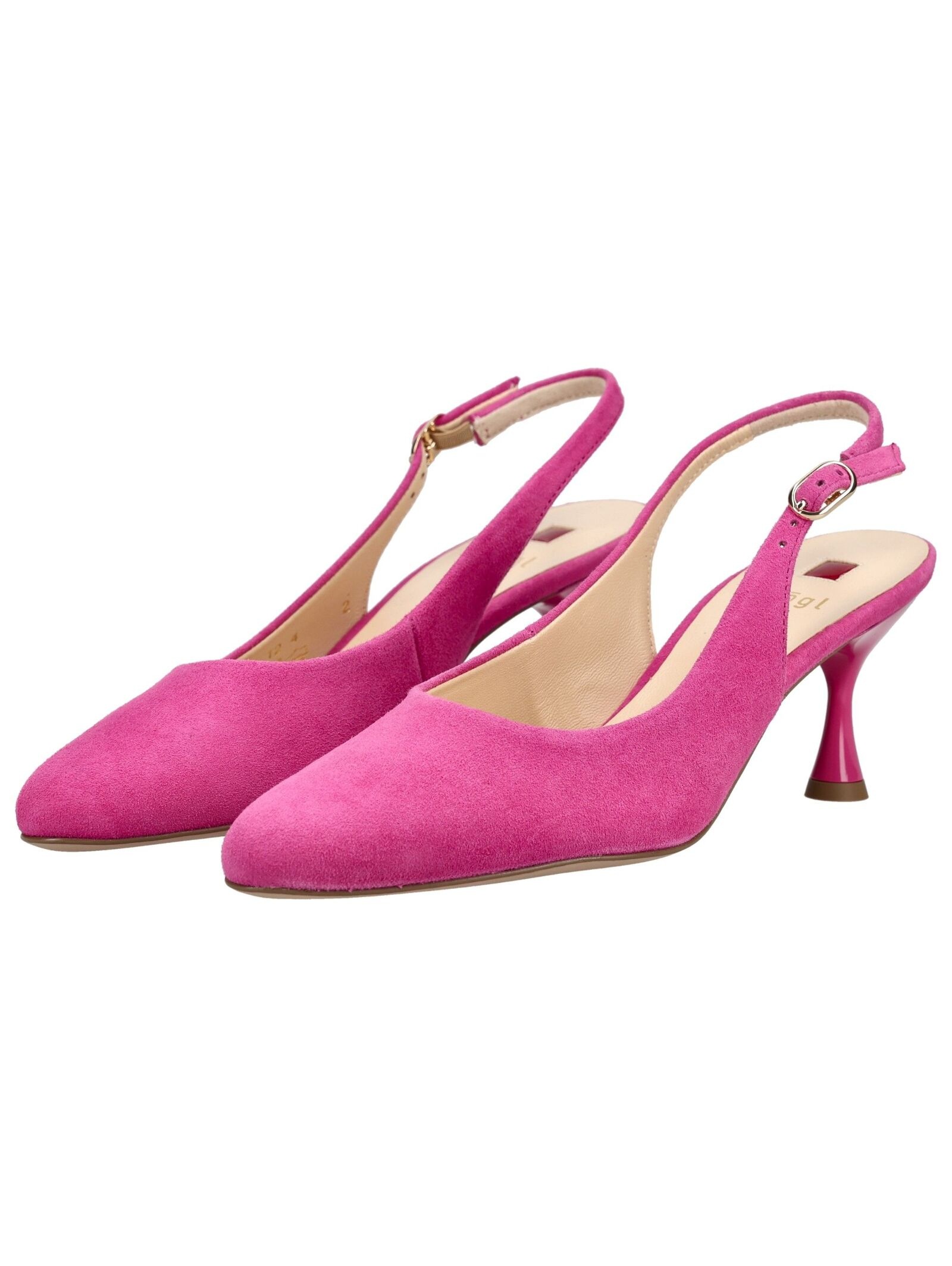 Slingpumps HÖGL "Högl Pumps Veloursleder", Damen, Gr. 41, rosa, Veloursleder, Schuhe Slingpumps 3