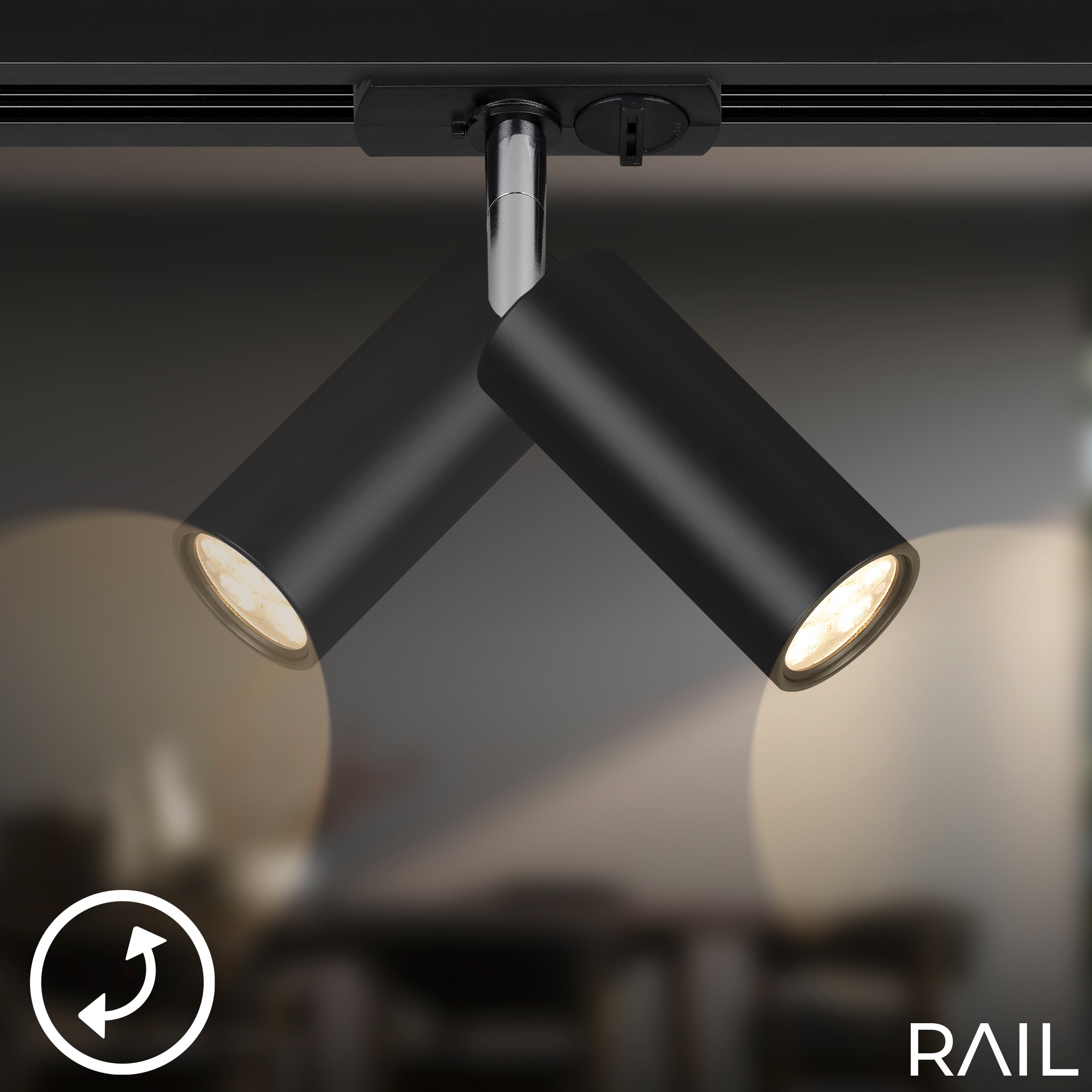 Briloner Leuchten Schienensystem-Sets »RAIL« LED-Board 7 Stk. Schienensystem Rail 1,5 m Schwarz 4,5W Decke Wohnzimmer Büro Küche