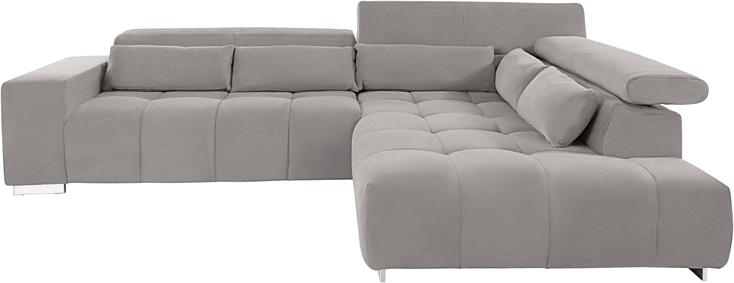 COTTA Ecksofa »Orion L-Form«, mit Kopfteilverstellung & 5 Nierenkissen