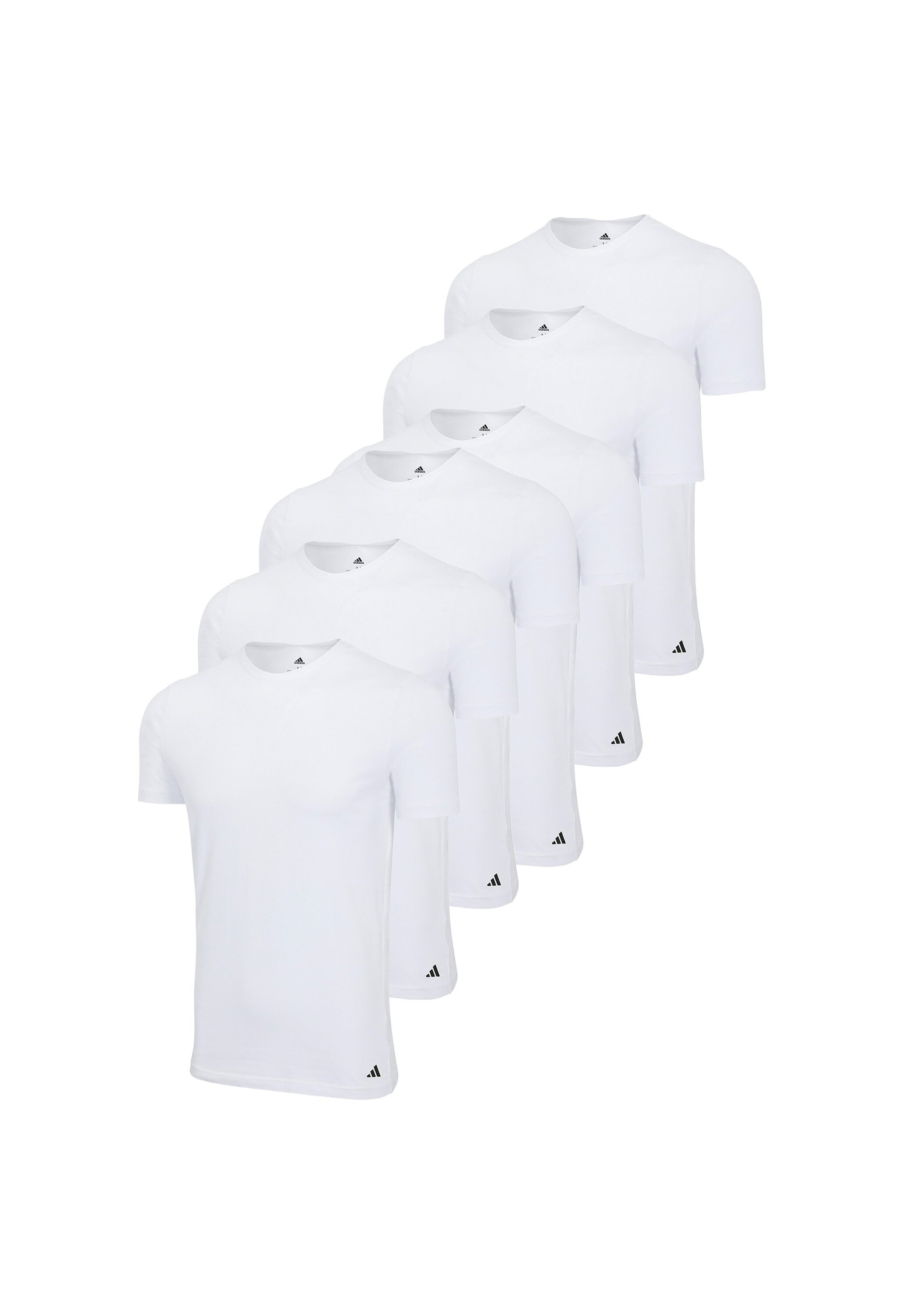 Herren T-Shirt "T-Shirt Crew Neck Shirt Active Core Cotton 6PK 6er Pack", weiß, Gr. S, ADIDAS ORIGINALS, Obermaterial: 100% Baumwolle CO., Shirts