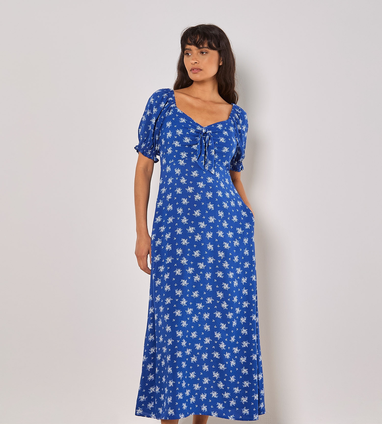 Apricot Maxikleid »Midikleid« mit Puffarmen
