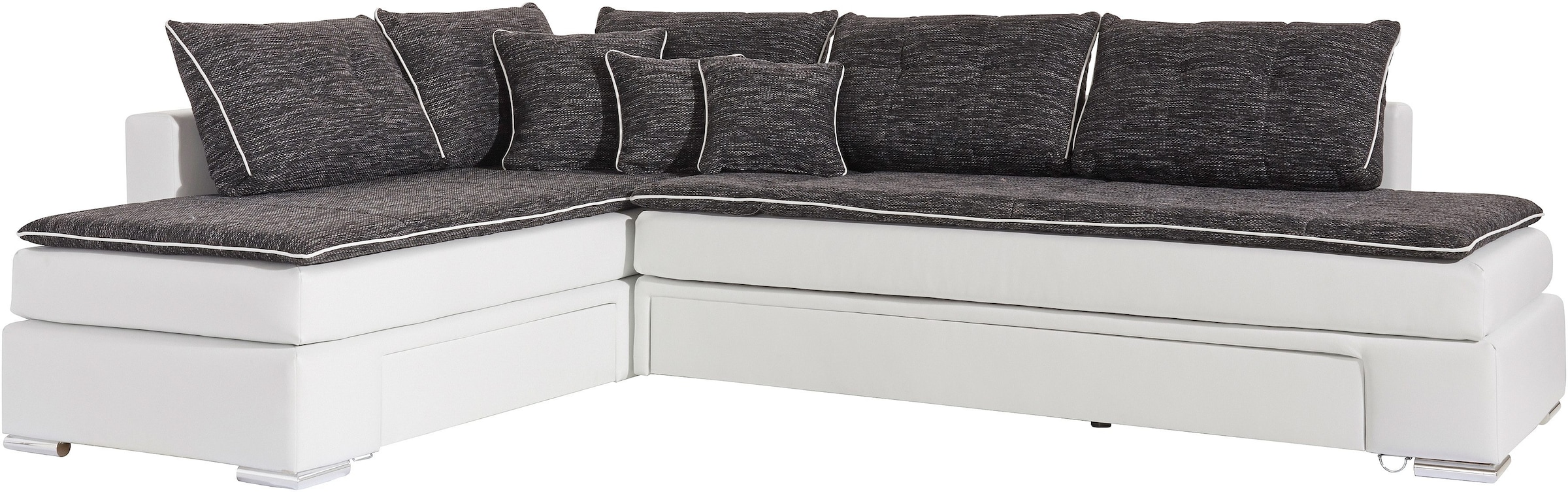 INOSIGN Ecksofa »Boxspringbett Night & Day L-Form mit Dauer-Schlaffunktion o. Armlehnen«, mit Boxspring-Bettfunktion 164x200 cm und Bettkasten, Dauerschläfer!
