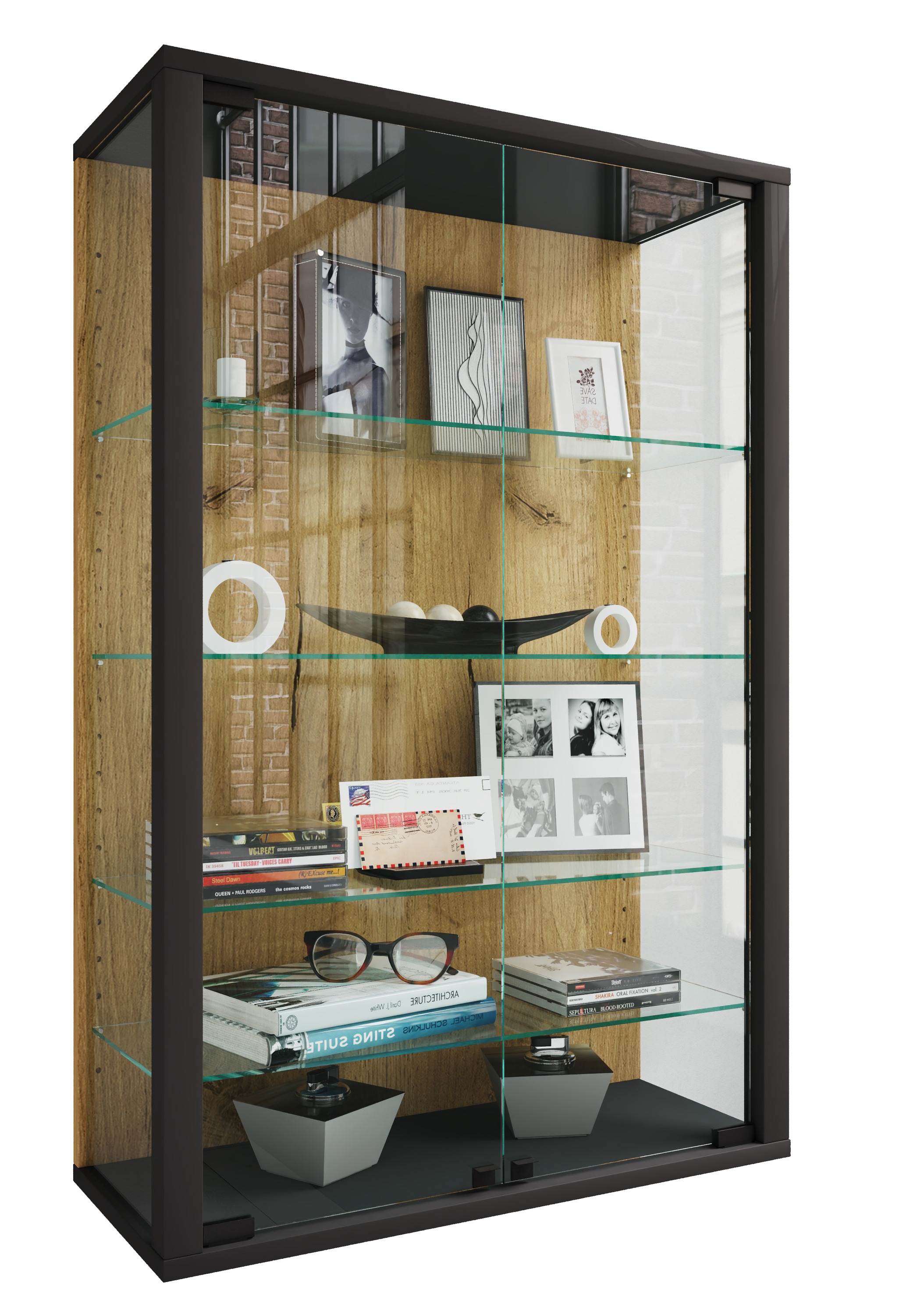 VCM Wandregal "Wandvitrine Hängevitrine Glasvitrine Glas Udina L" 1 Stk. tl günstig online kaufen