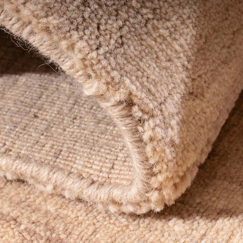 morgenland Wollteppich »Gabbeh - Loribaft Softy - 117 x 85 cm - hellbeige«, rechteckig