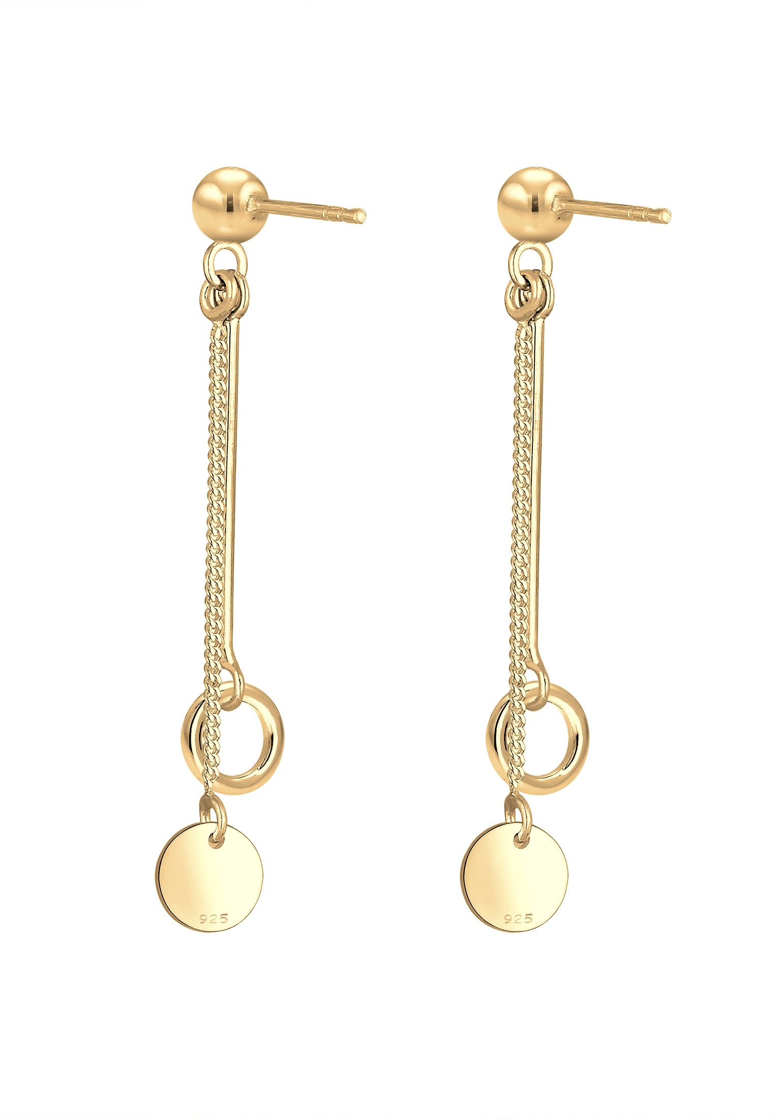 Elli Paar Ohrhänger »Stecker Kreis und Plättchen Schmuck Geschenk 925er Silber«