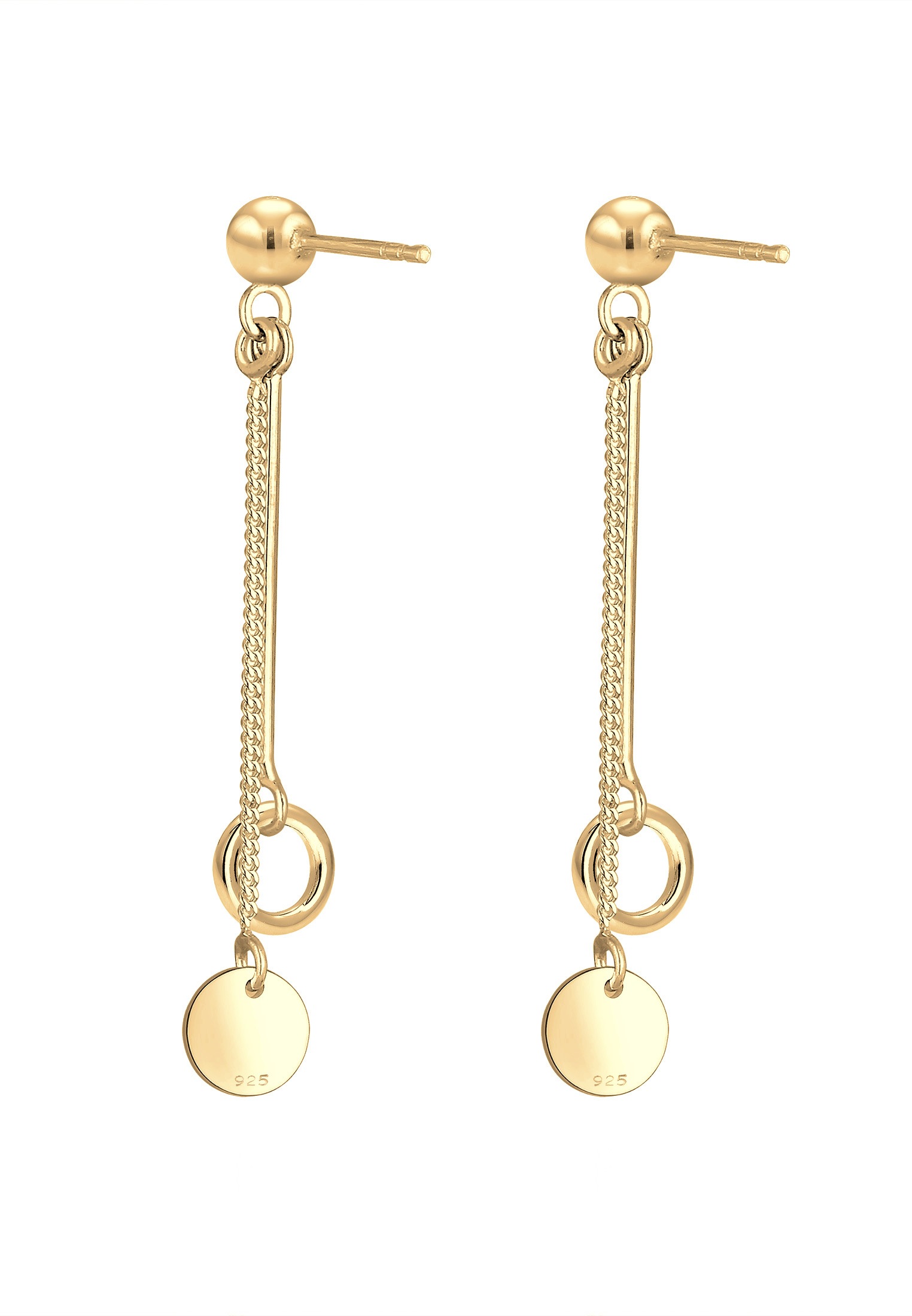 ELLI Circle and Disc Stud Earrings Gold 3