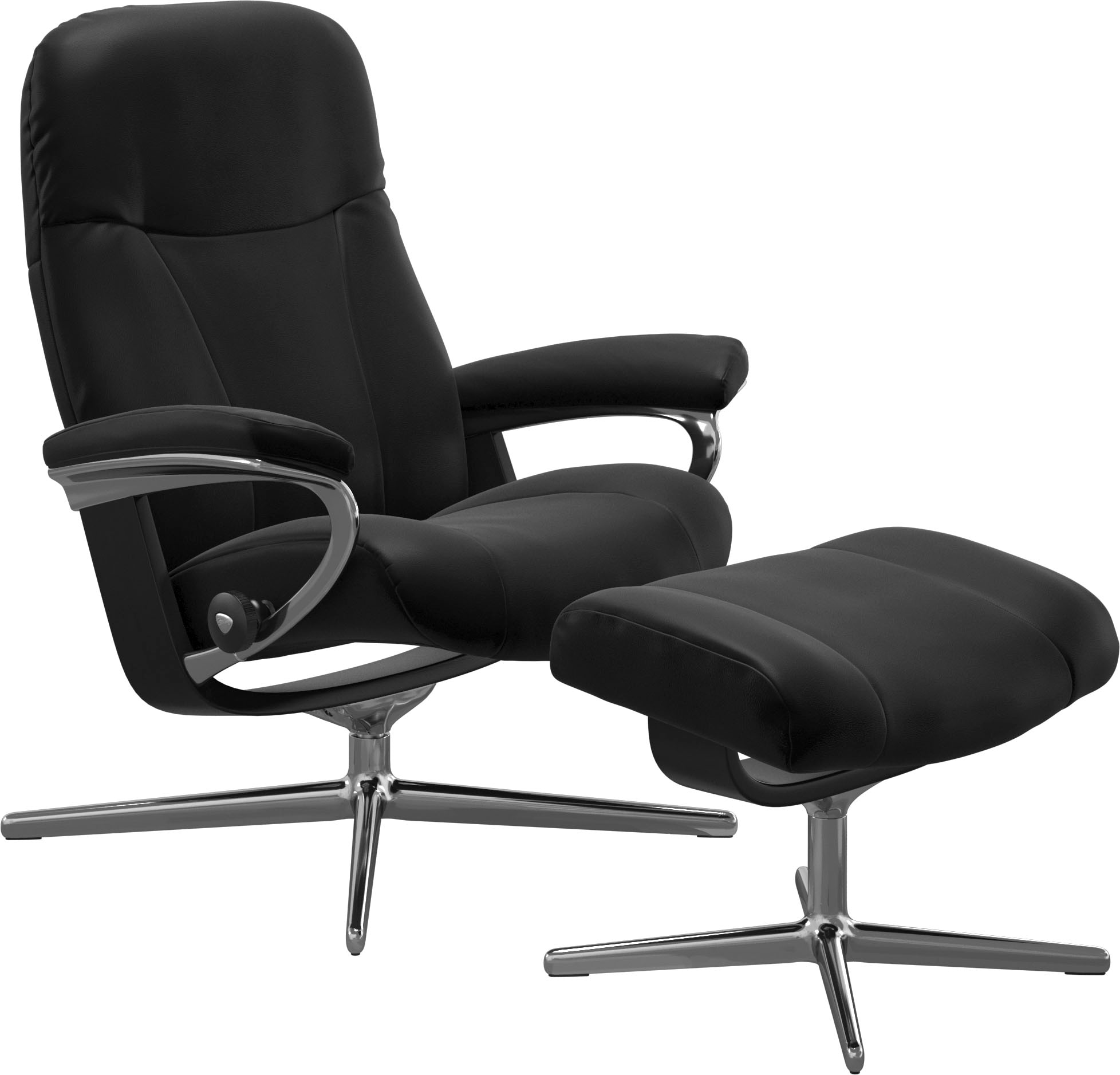 Stressless Fußhocker "Garda", mit Cross Base, Größe M & L, Holzakzent Schwarz