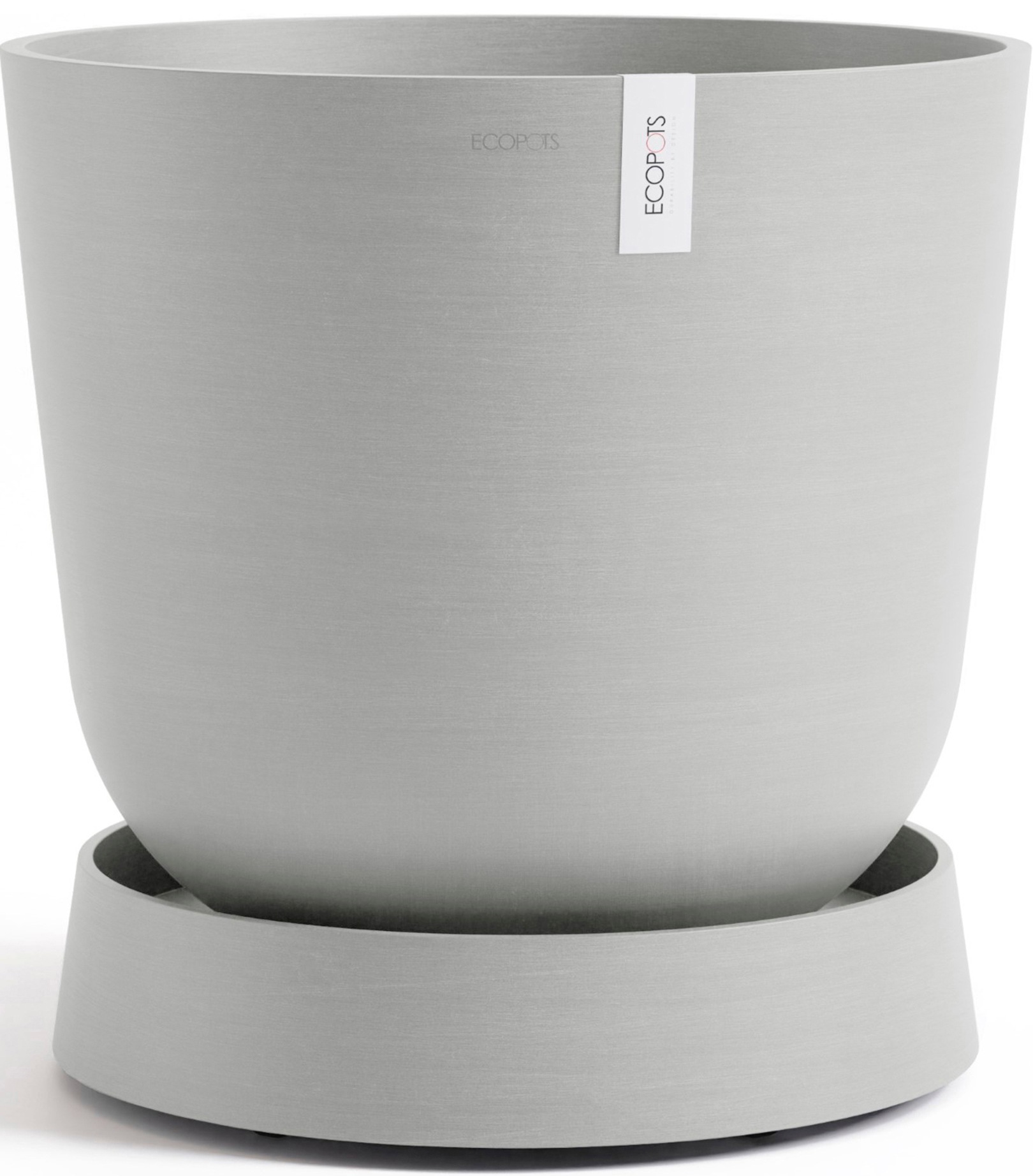 Thumbnail - ECOPOTS Topfuntersetzer "mit Rollen Oslo 45 Weißgrau", für innen und außen: frostsicher, bruchsicher und lichtbeständig