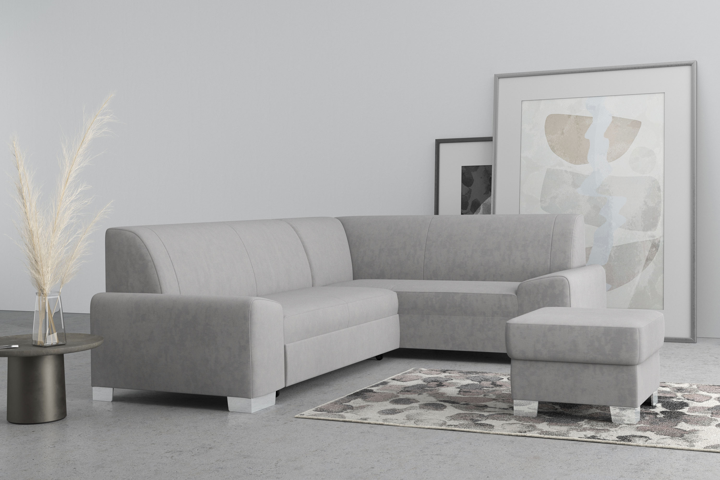 Thumbnail - DOMO collection Ecksofa "Anzio in kubischer Formensprache, flache Armlehnen, L-Form" Wahlweise mit Bettfunktion und Fede...