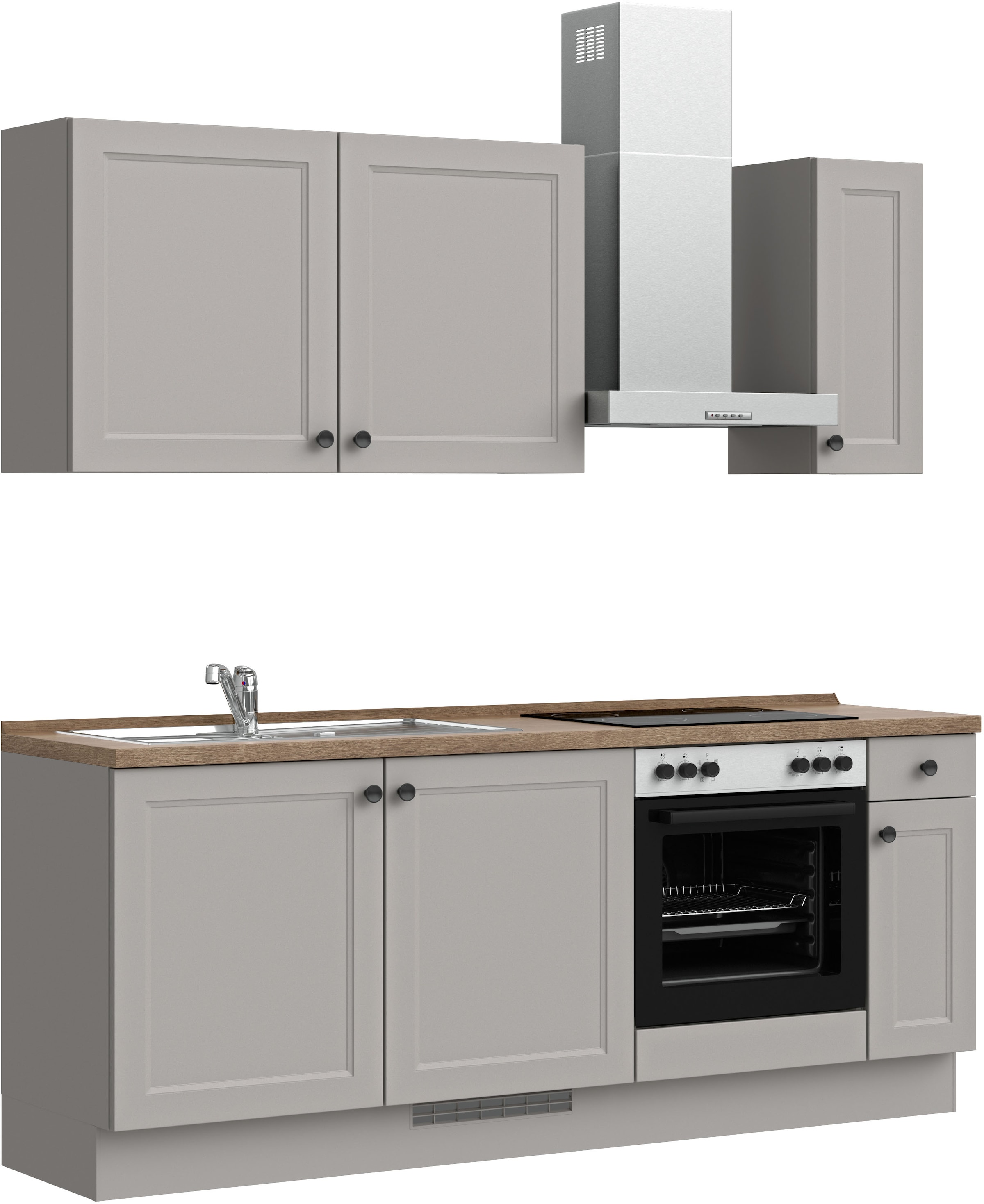 nobilia® Küchenzeile »"Cascada I"«, vormontiert, Ausrichtung wählbar, Breite 210 cm, wahlw. mit E-Geräten