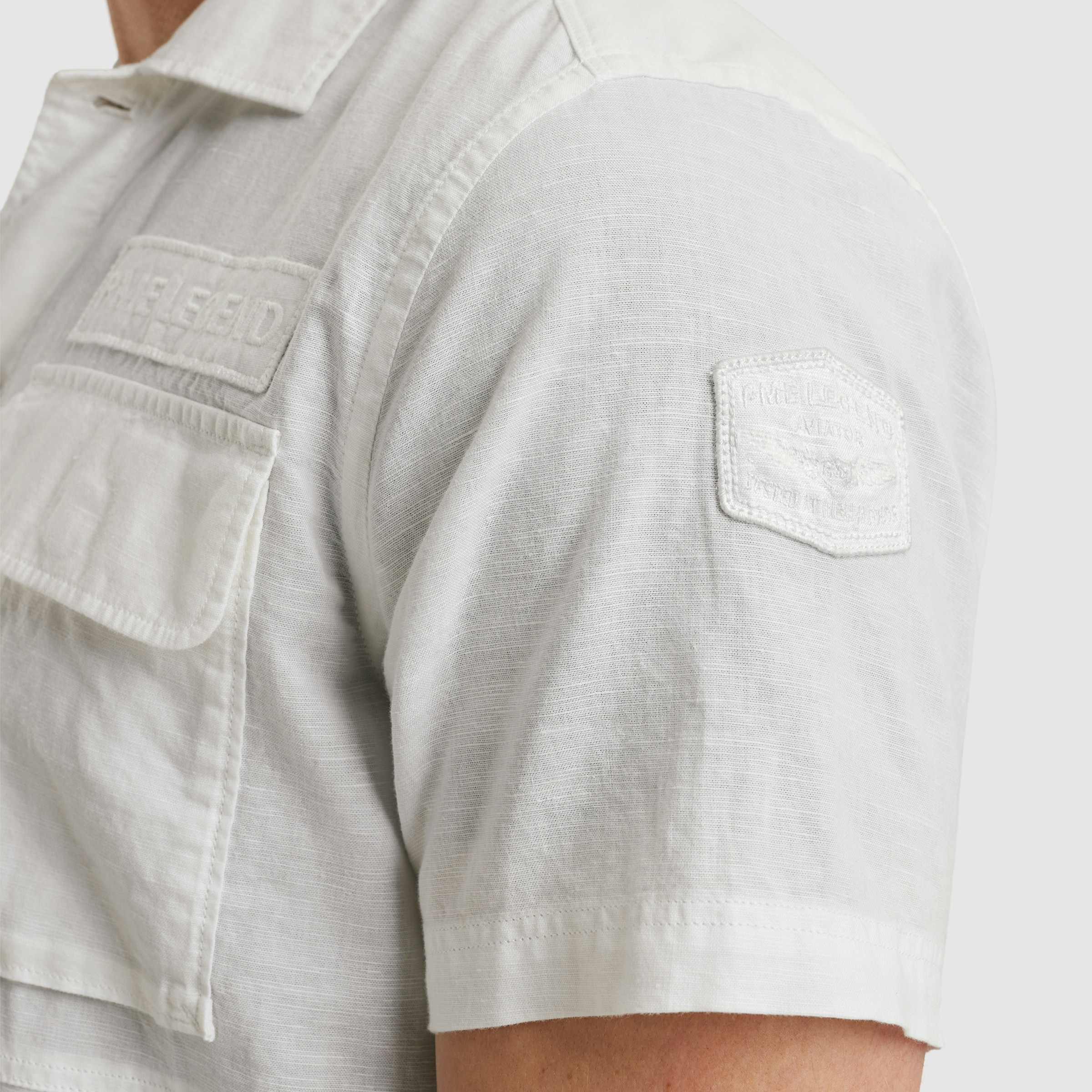 PME LEGEND Kurzarmhemd »Short Sleeve Shirt Ctn linen«, mit Leinenstruktur