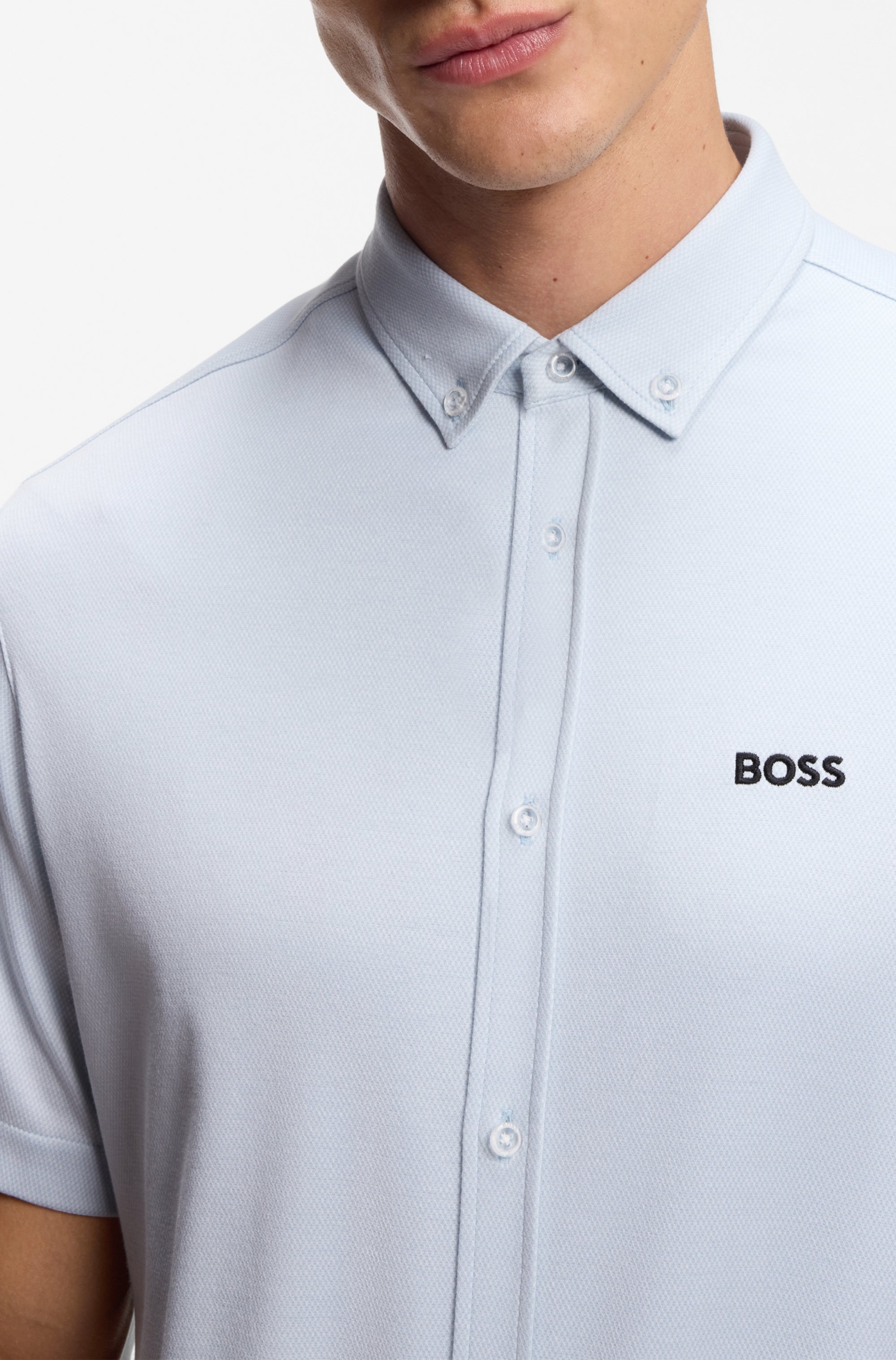 Thumbnail - BOSS GREEN Kurzarmhemd "Motion S" Regular Fit, Button-down-Kragen, Kurzarm, Logo-Stickerei