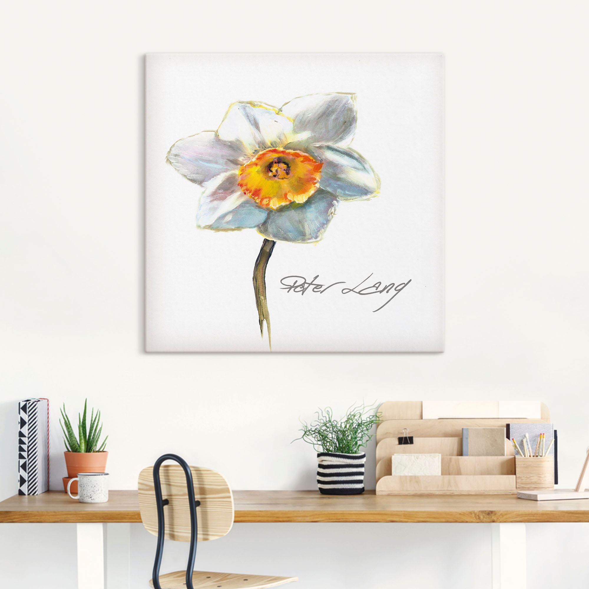 Artland Leinwandbild »Blume_weiß VIII«, Blumen, (1 St.), auf Keilrahmen gespannt