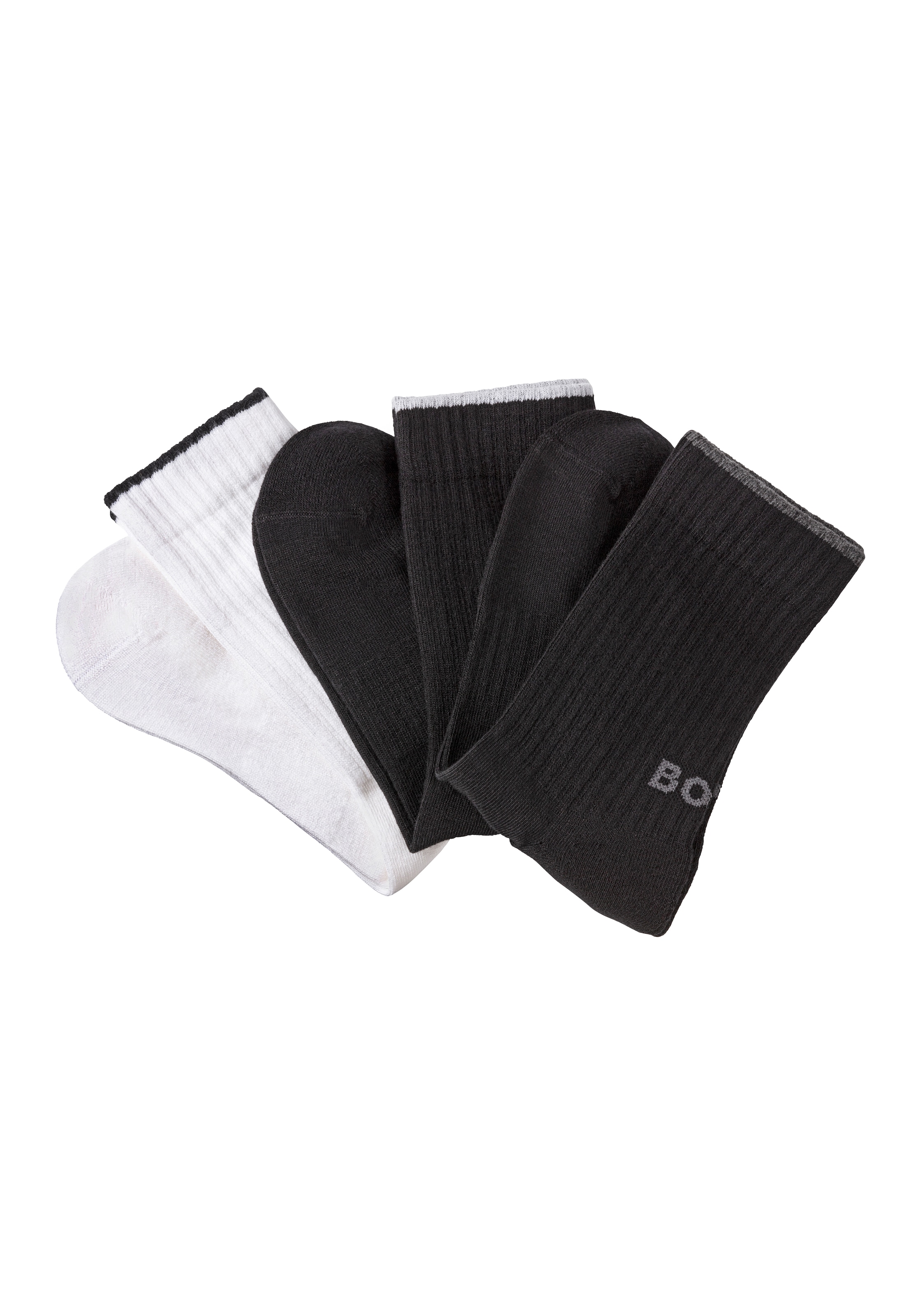 BOSS Businesssocken "3PQS Rib Logo Bam" Packung, 3 Stk. tlg. mit Kontrastst günstig online kaufen