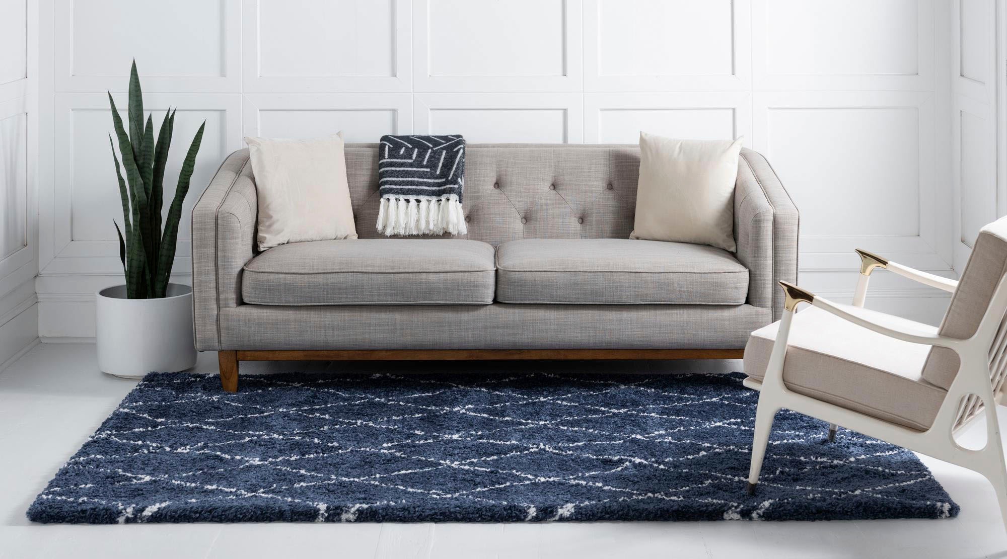 Myflair Möbel & Accessoires Hochflor-Teppich »Temara Shag Lagerräumung«, rechteckig, 51 mm Höhe, gewebt, Rauten Design, weich & kuschelig