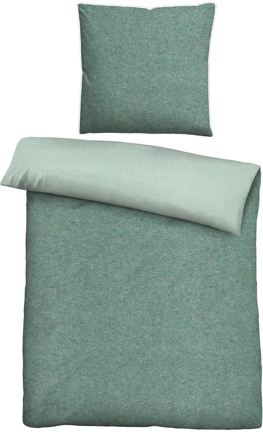 Biberna Wendebettwäsche "Hermal" 2 Stk. Flanell in Melangeoptik, Winterbett günstig online kaufen