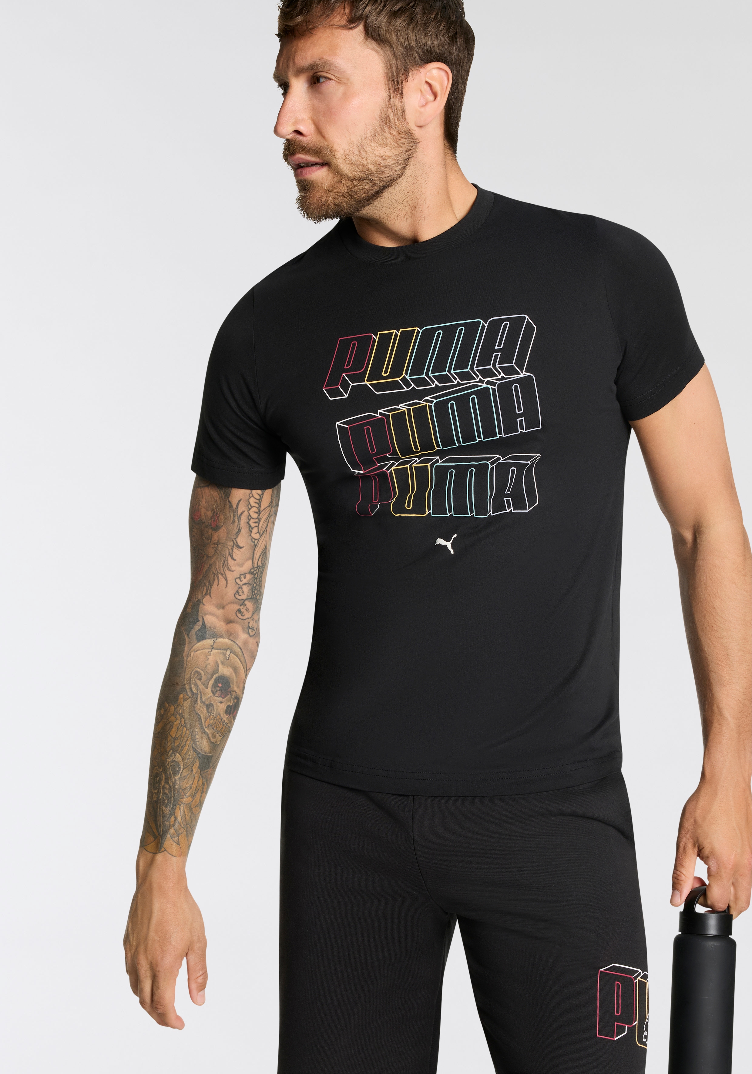 PUMA T-Shirt "ESS LOGO LAB HOG TEE" Regular Fit, Kurzarm, für sportlichen Look, Rundhalsausschnitt