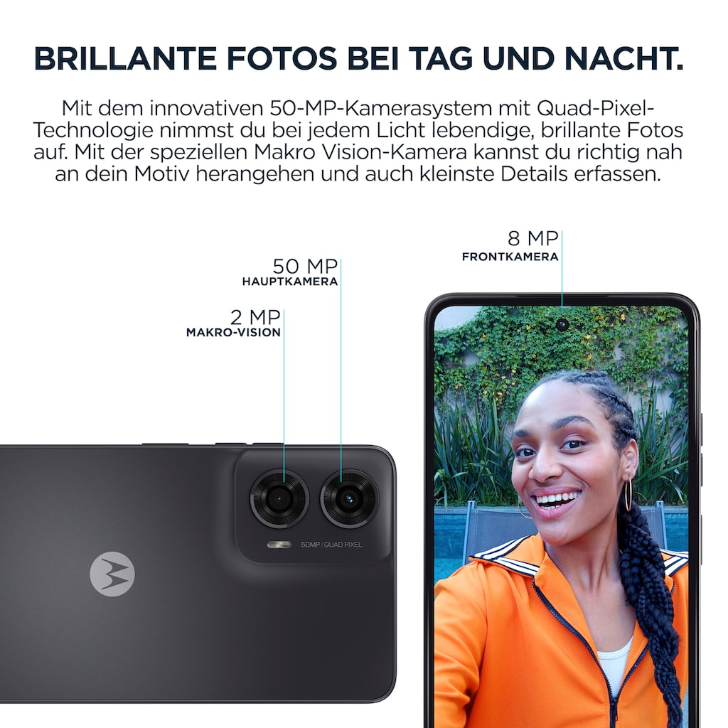 Motorola Smartphone »Moto G24«, Matte Charcoal, 16,66 cm/6,56 Zoll, 128 GB Speicherplatz, 50 MP Kamera