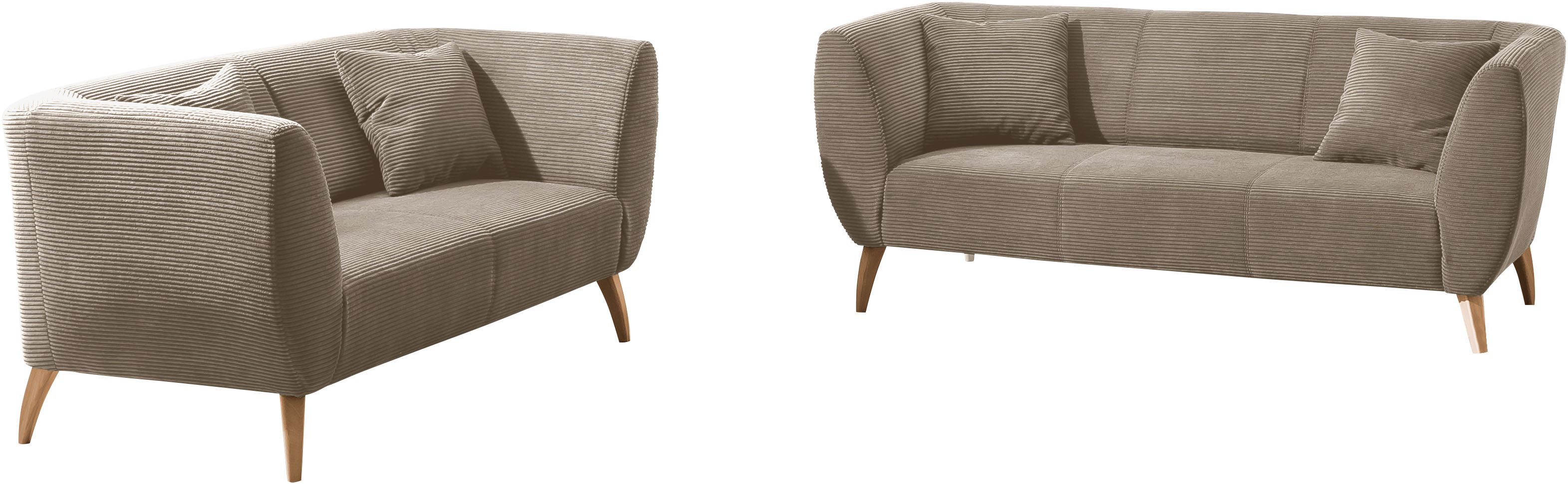 Home affaire Polstergarnitur "Colori modern und bequem, schmale Armlehnen, tolle Detailverarbeitung" Set, 3-Sitzer und 2-Sitzer, 2 Stk. tlg. zwei verschiedene Fußfarben wählbar