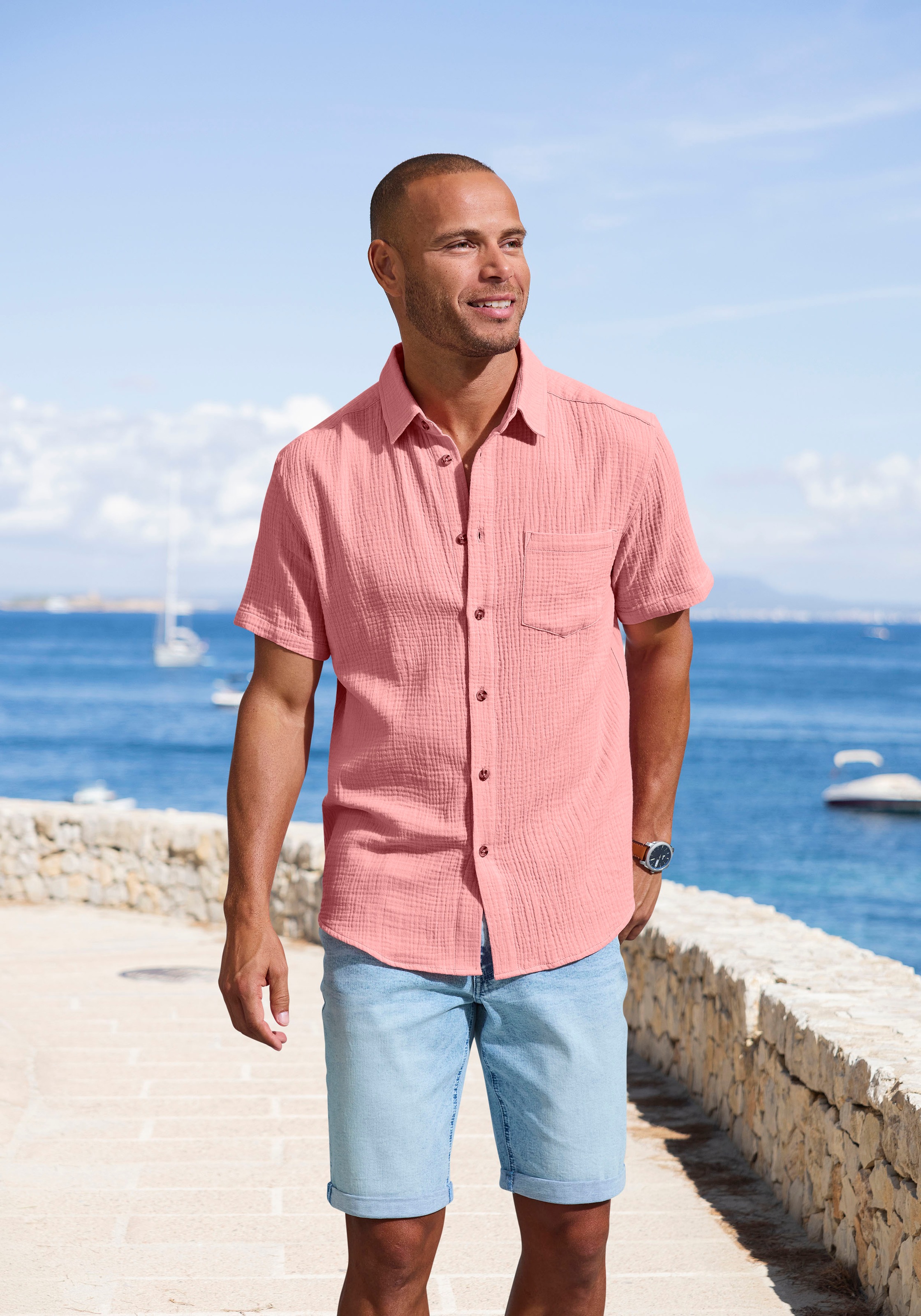 Beachtime Short Sleeve Shirt Regular Fit Orange Size M 3