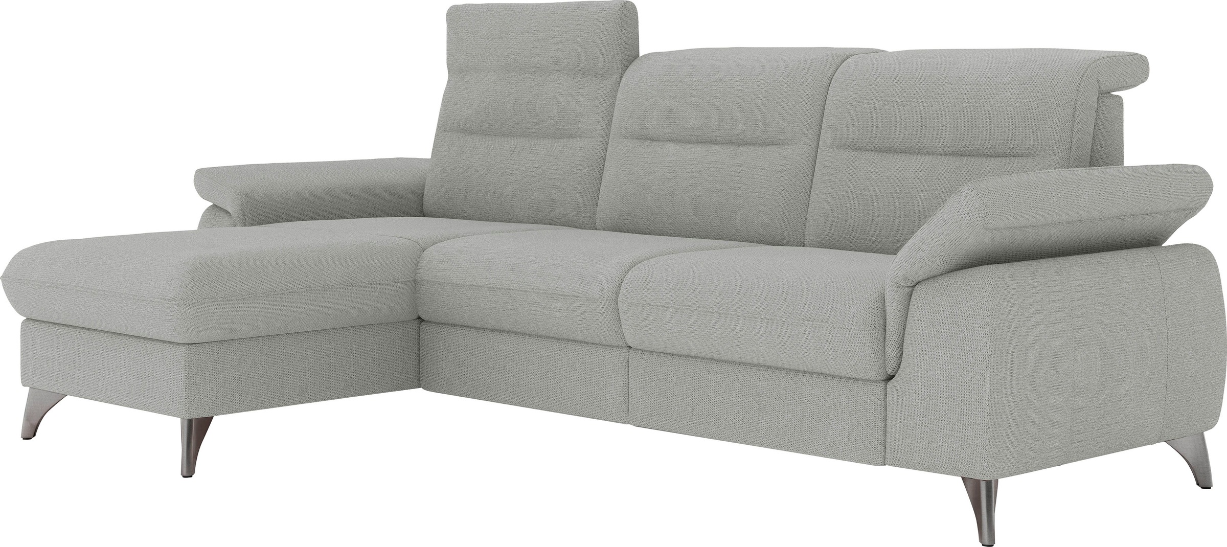 Ecksofa SIT & MORE "Astoria L-Form", grau (hellgrau), B:260cm H:91cm T:175cm, 100% Polyester, Sofas, Ecksofa, wahlweise mit motorischer Relaxfunktion 8