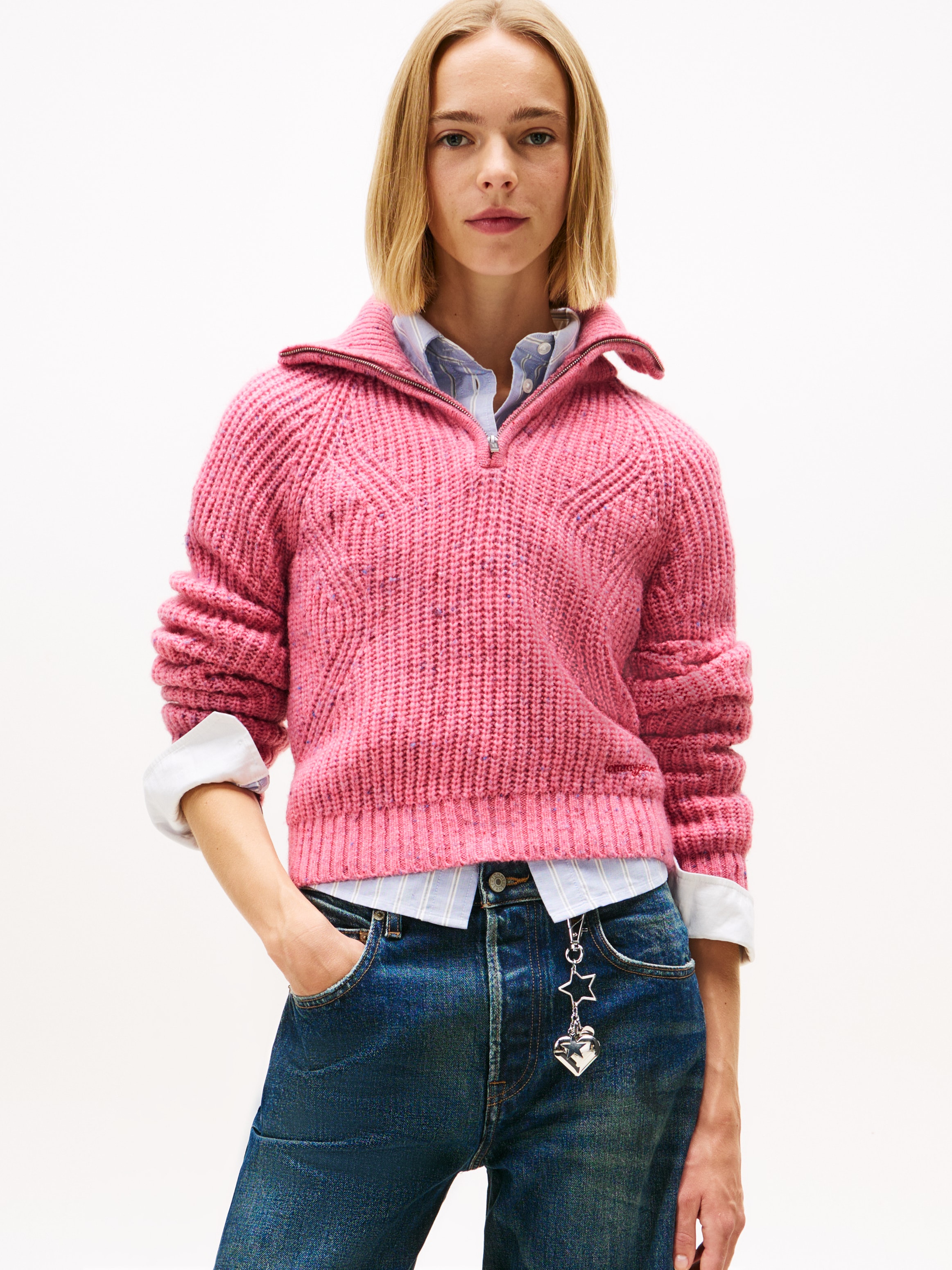 Tommy Jeans Troyer "TJW NEP 1/4 ZIP SWEATER" günstig online kaufen