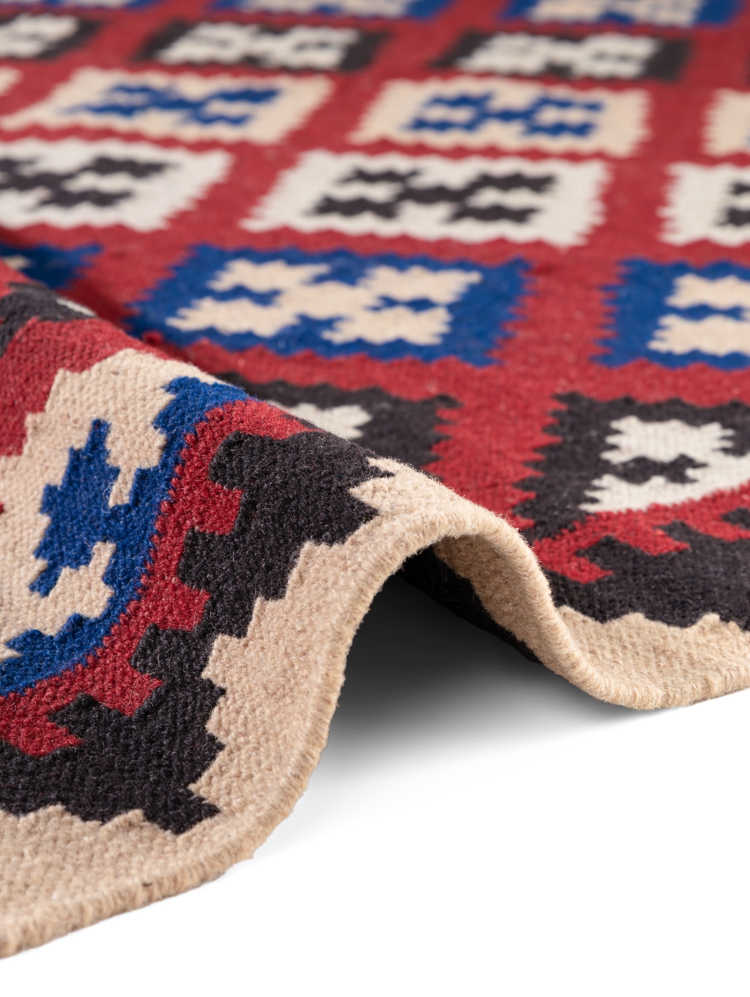 HANSE Home Teppich »Kelim Rami«, rechteckig, 3 mm Höhe, Wolle, Baumwolle, Natur, Handgewebt, orientalisch, Boho, traditionell