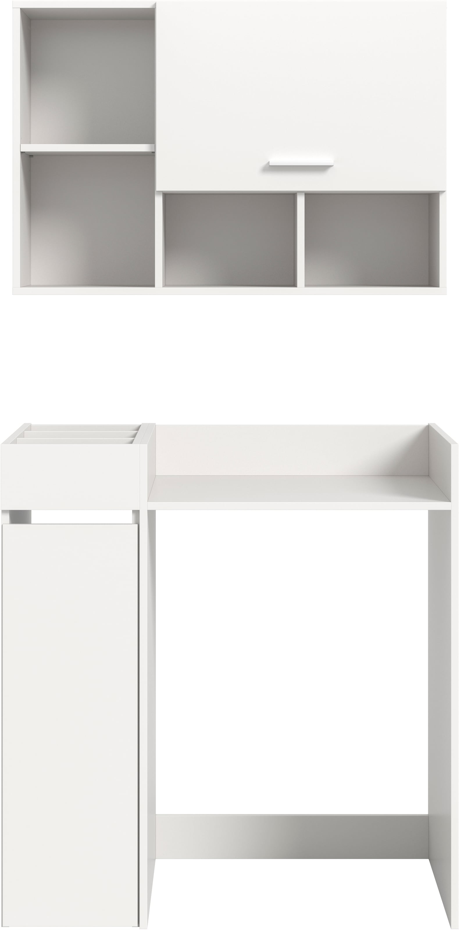 welltime Badmöbel-Set »FALAS, TOPSELLER!, 3-teilig, Hauswirtschaftsraum Set, Breite 95 cm« Set, bestehend aus: Waschmaschinenumbauschrank, Standregal & Hängeschrank, 3 Stk. tlg.