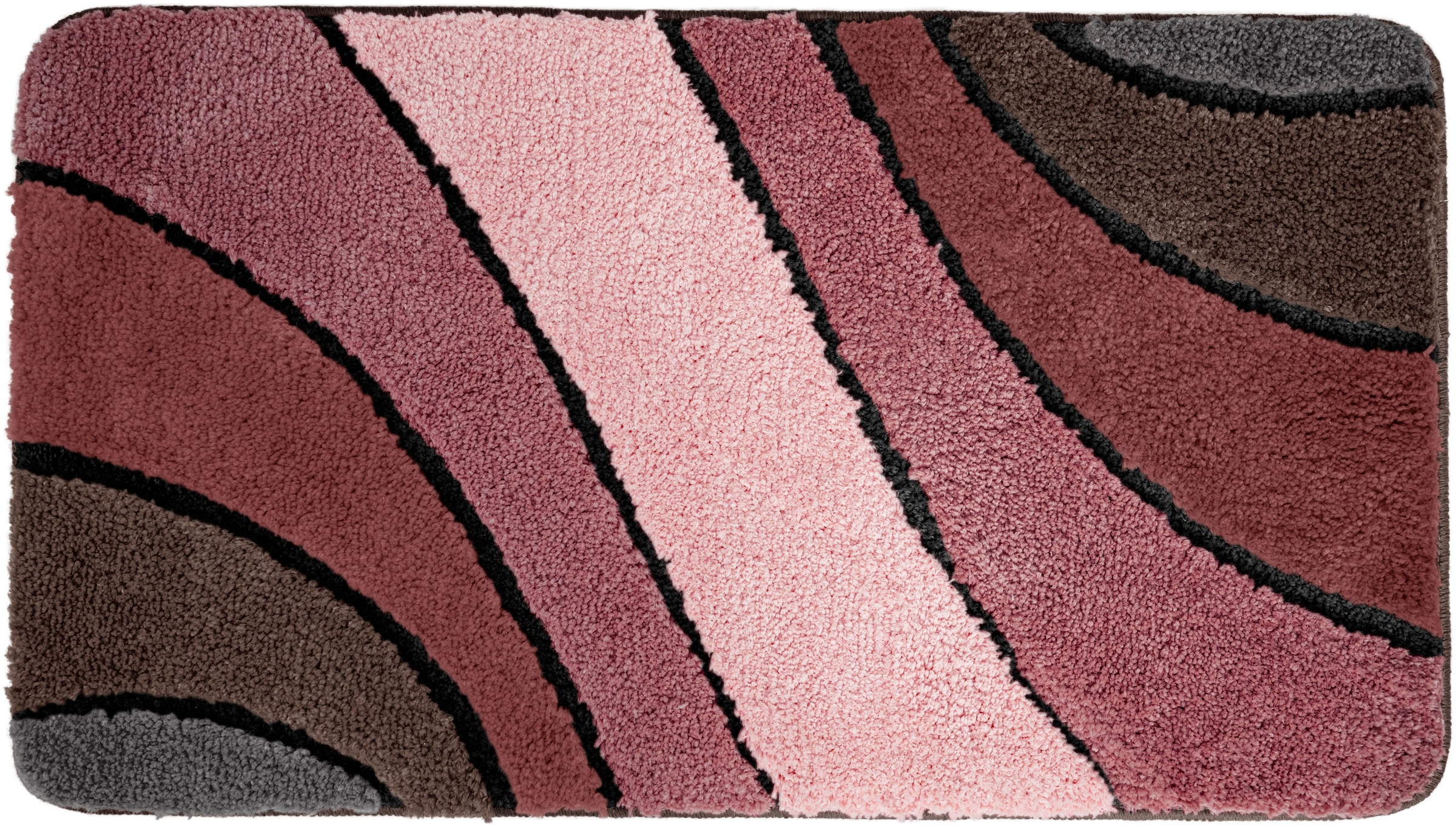 my home Badematte »Josie, Badvorleger, Badezimmer Teppich« Höhe 20 mm rutschhemmend beschichtet fußbodenheizungsgeeignet | schnell trocknend | strapazierfähig Badteppich, Badematten, rechteckig, rund & als 3-tlg. Set erhältlich