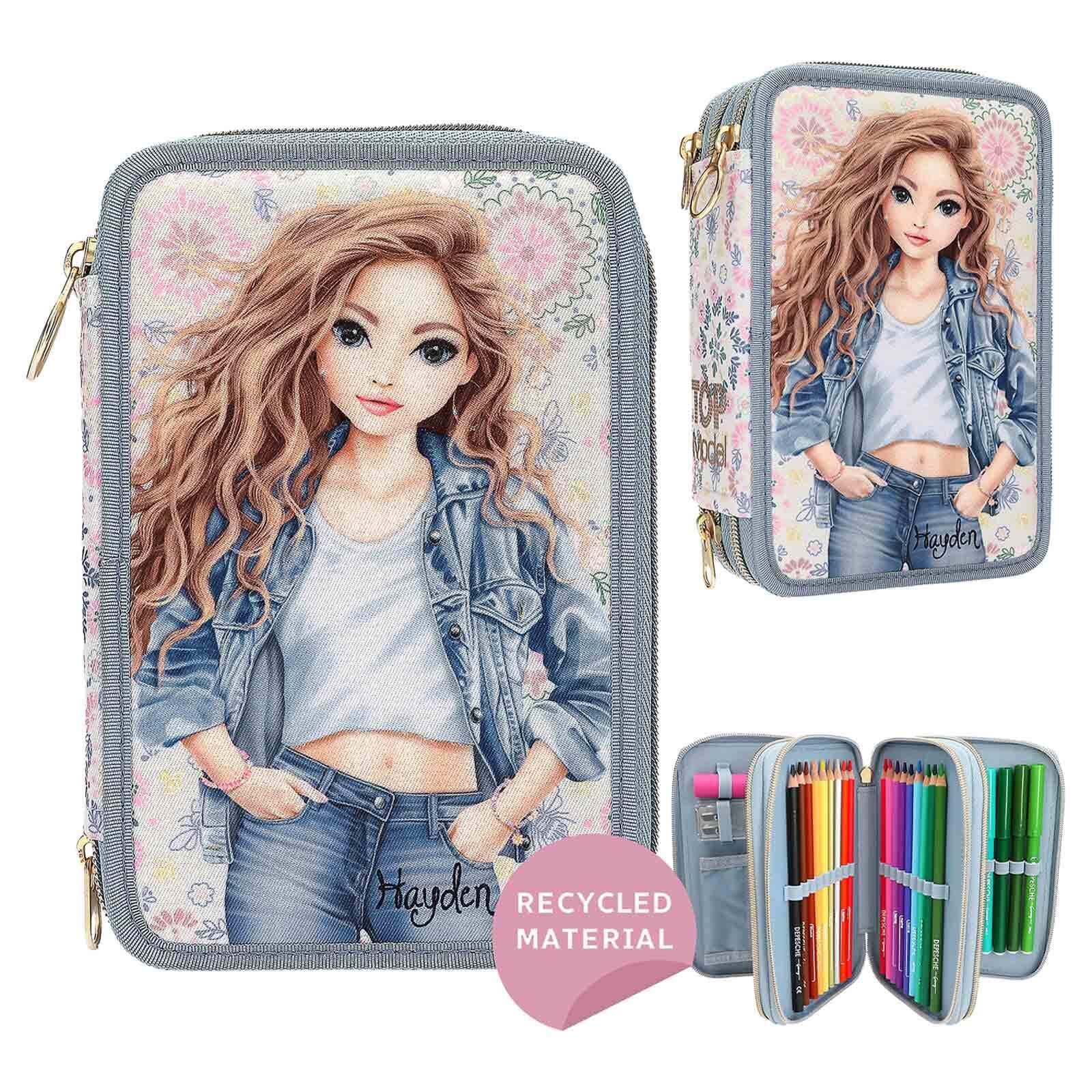 Depesche Buntstift »3-Fach Federtasche FESTIVAL FUN TOPModel 7,5 x 13 x 20 cm hellblau«