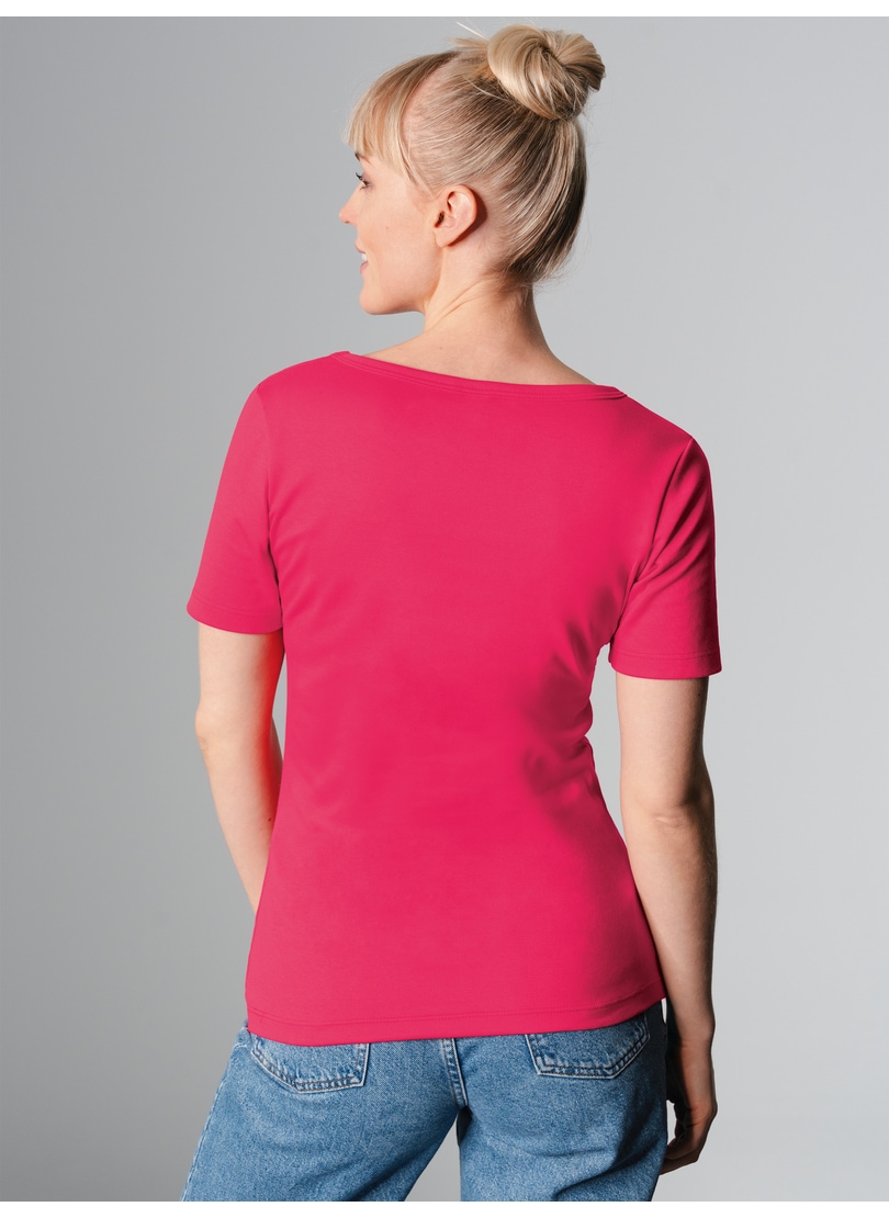 Trigema T-Shirt »TRIGEMA V-Shirt aus Baumwolle/Elastan«, (1 tlg.)